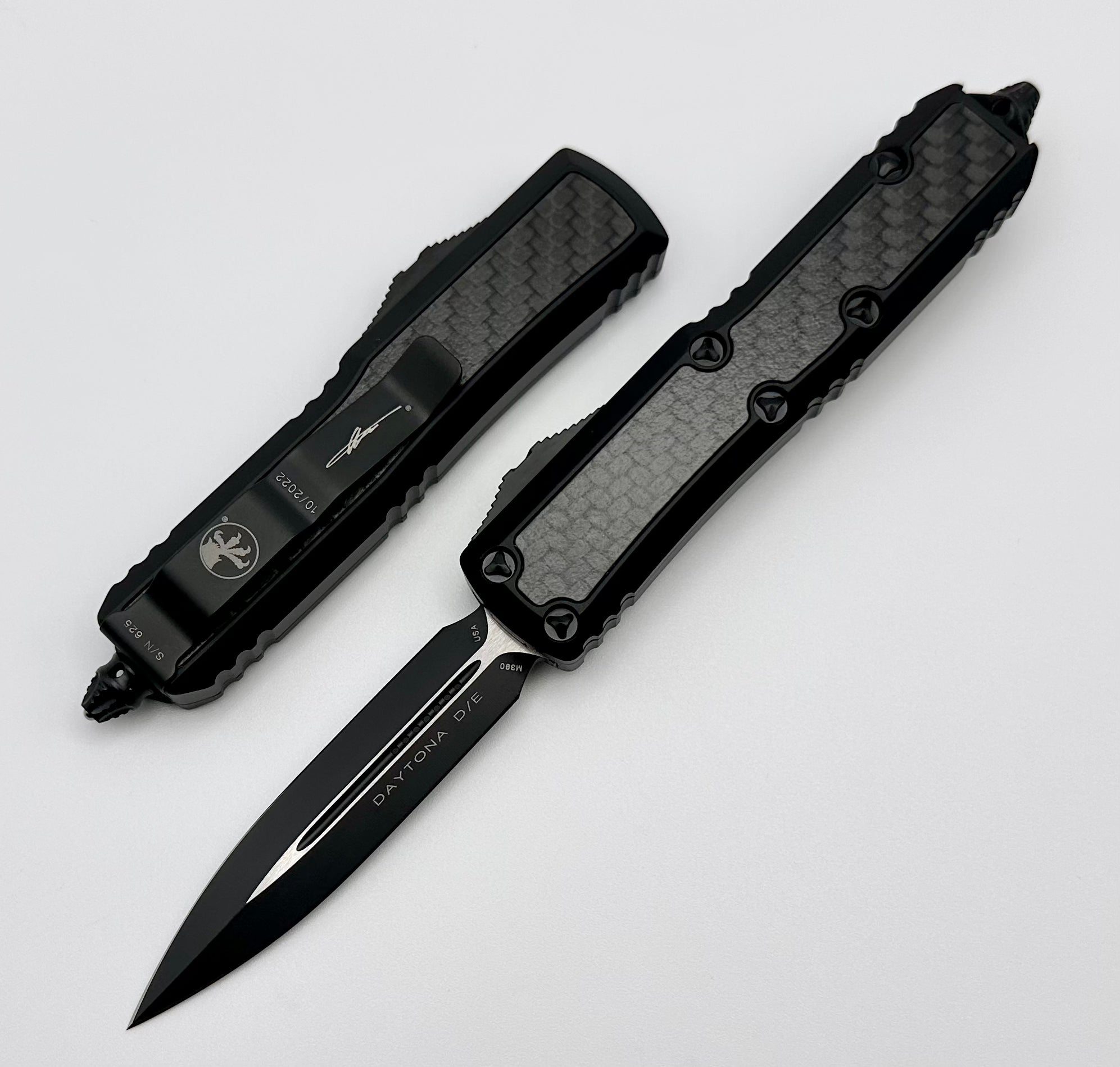 Microtech Daytona Double Edge Tactical Knife - Premium Carbon Fiber Edition