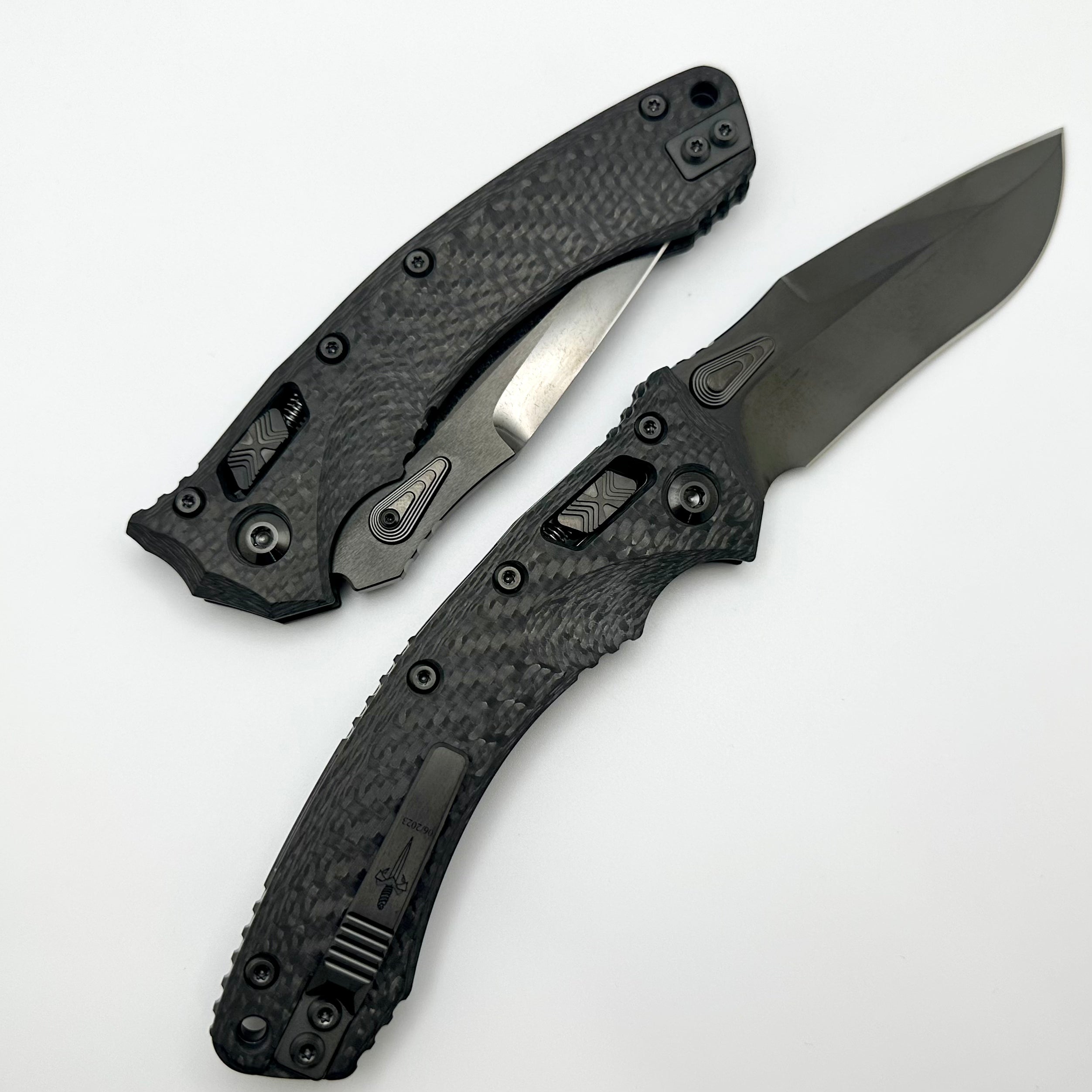 Marfione Custom Amphibian RAM-LOK Knife - Premium DLC Two Tone Stonewash M390 Blade & Carbon Fiber Handles