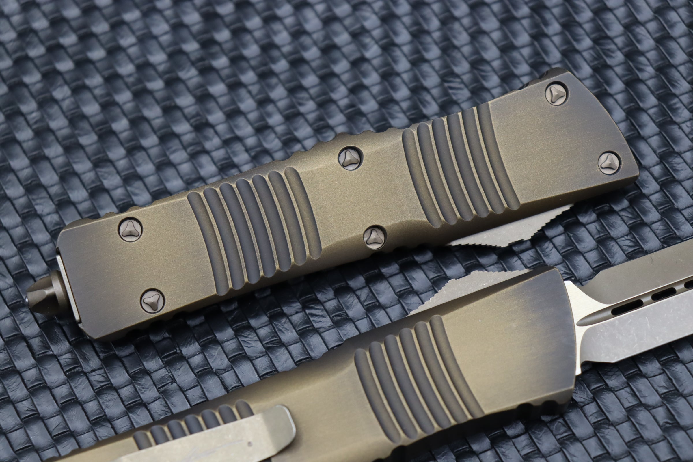 Premium Microtech Combat Troodon Antique Bronze Double Edge Knife - Ultimate Tactical EDC