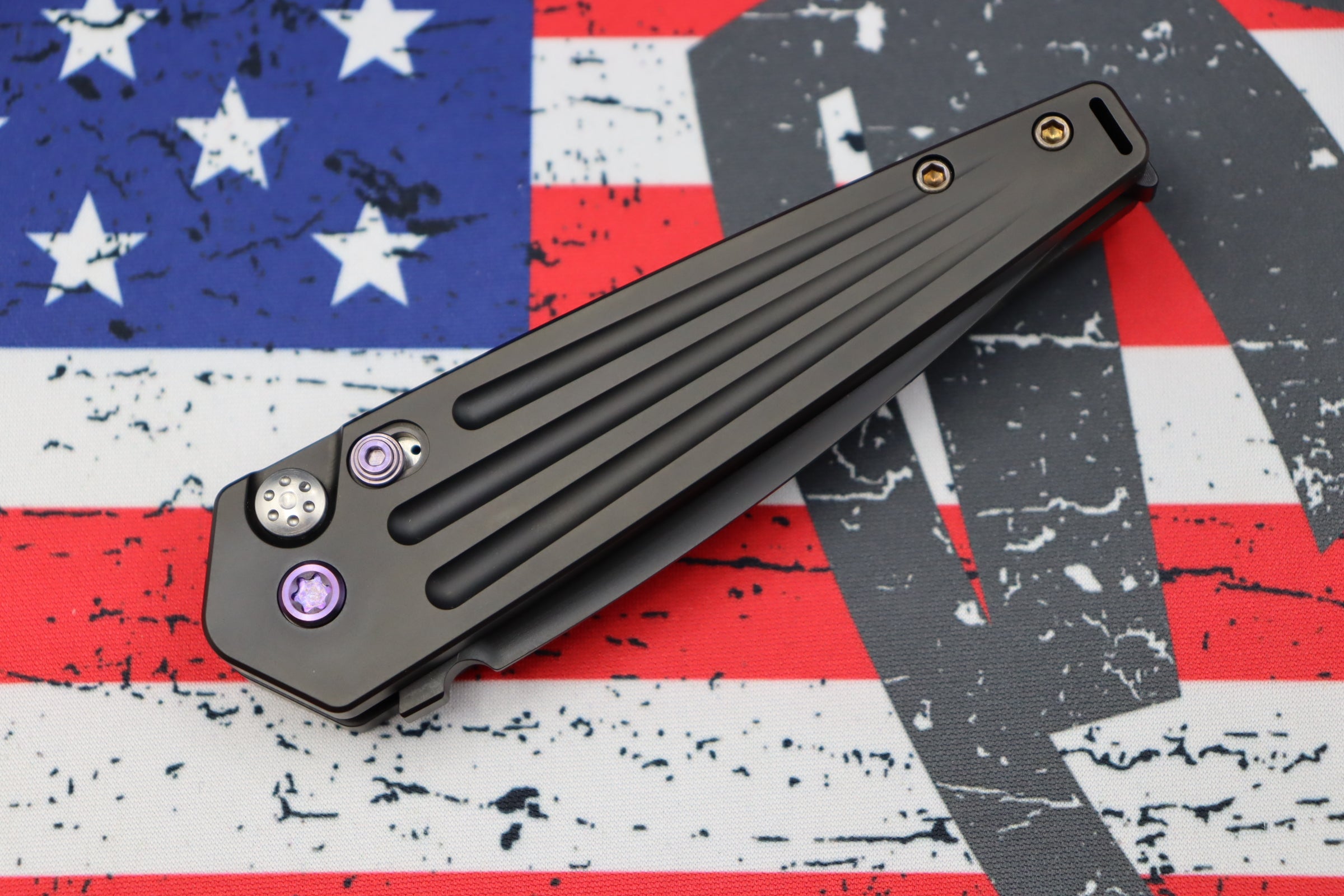 Medford Knife Nosferatu Auto PVD - Premium Tactical EDC with Violet Hardware & S45VN Blade