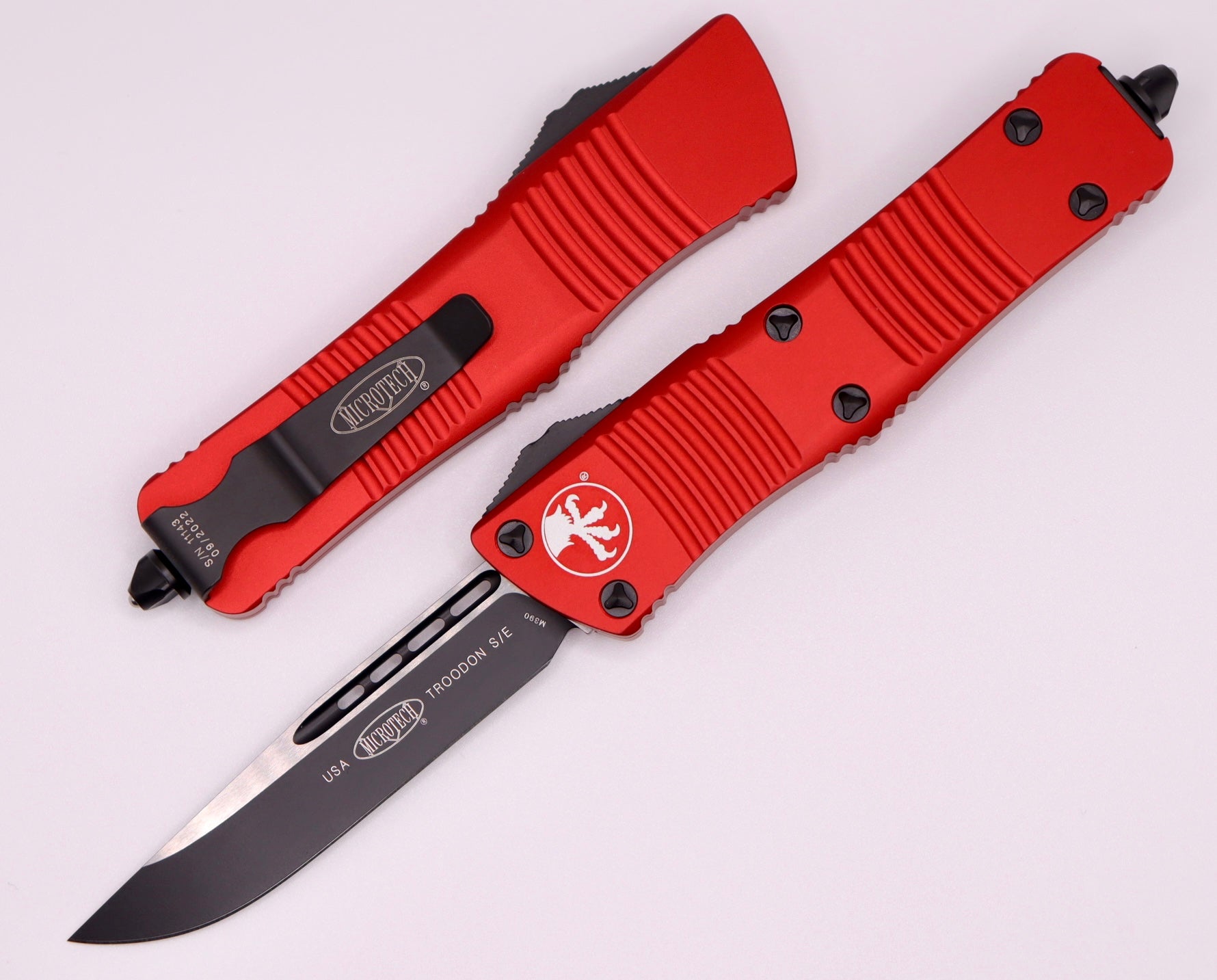 Microtech Troodon Black & Red Premium OTF Knife