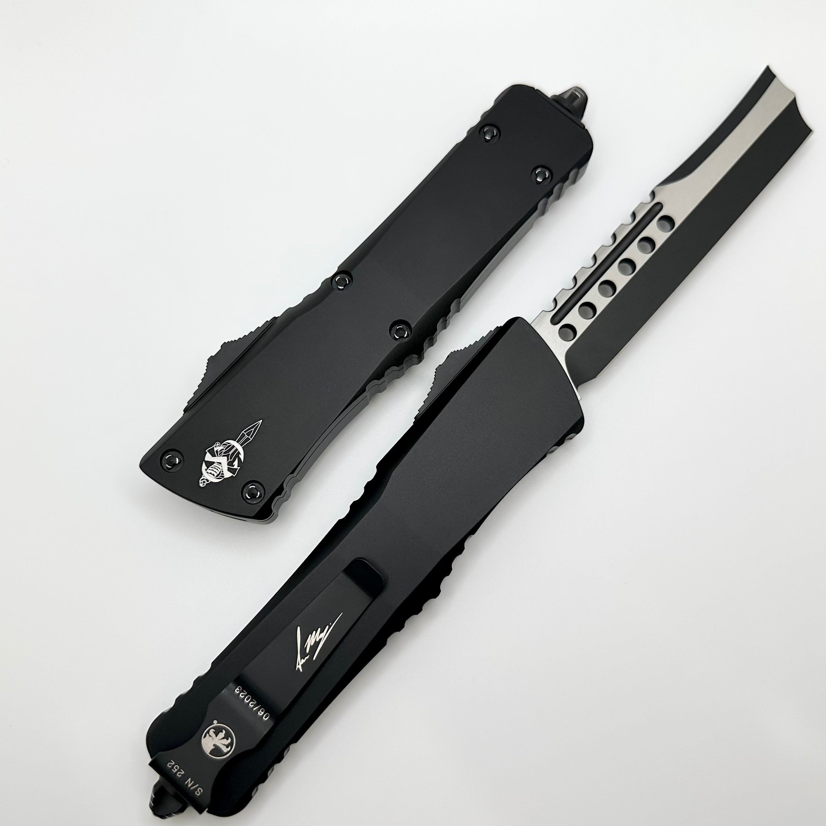 Microtech Combat Troodon Hellhound Tactical OTF Knife - Premium Smooth Chassis with Ringed Hardware