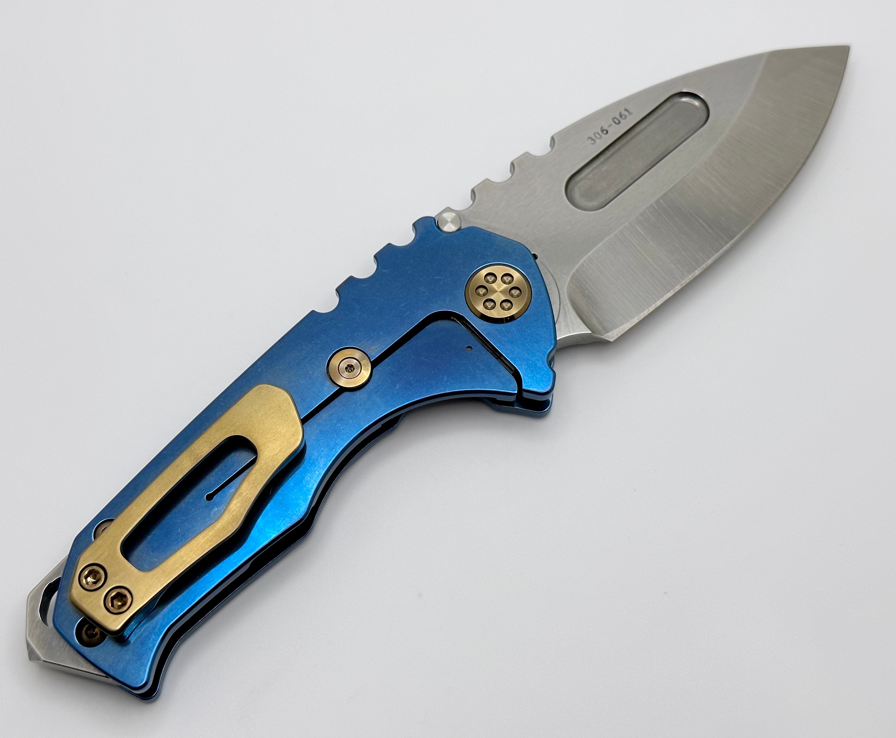 Medford Praetorian Genesis T S45 - Ultimate Tactical Folding Knife with Tumbled Finish & Brass/Bronze Hardware