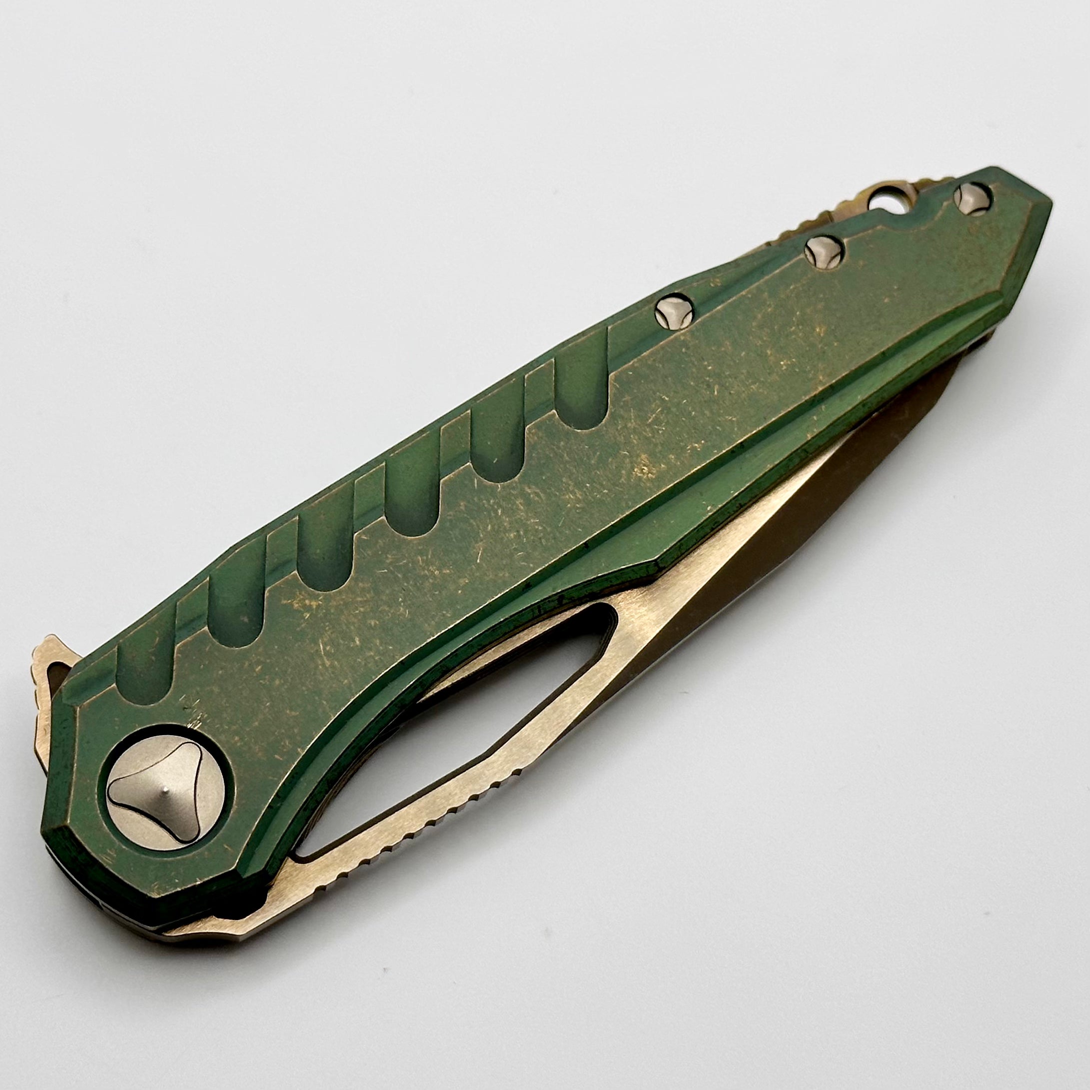 Premium Marfione Custom Sigil MK6 Knife - Antique Green & Bronzed Apocalyptic Finish