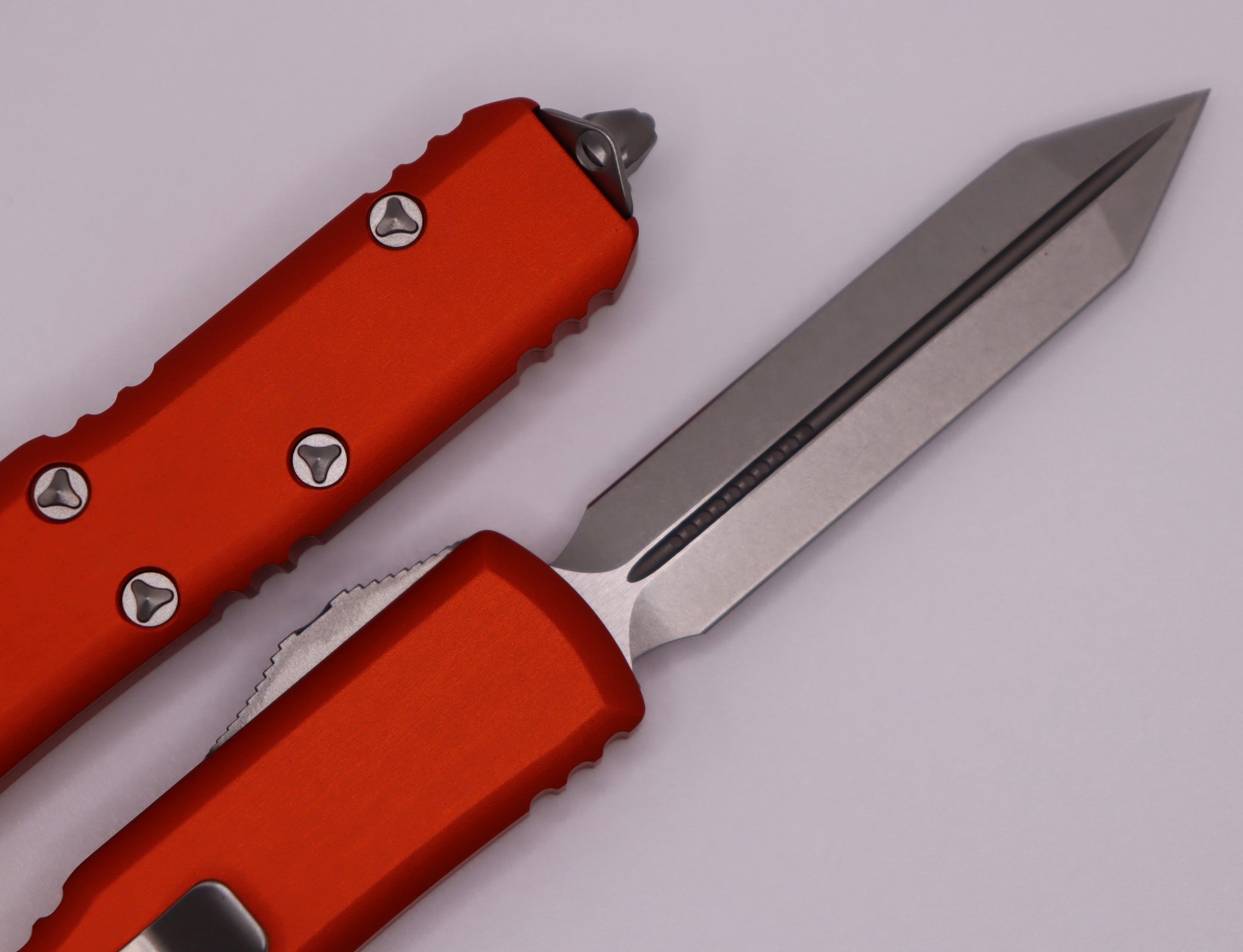 Microtech UTX-85 Spartan EDC Knife - Stonewash & Orange Premium Design