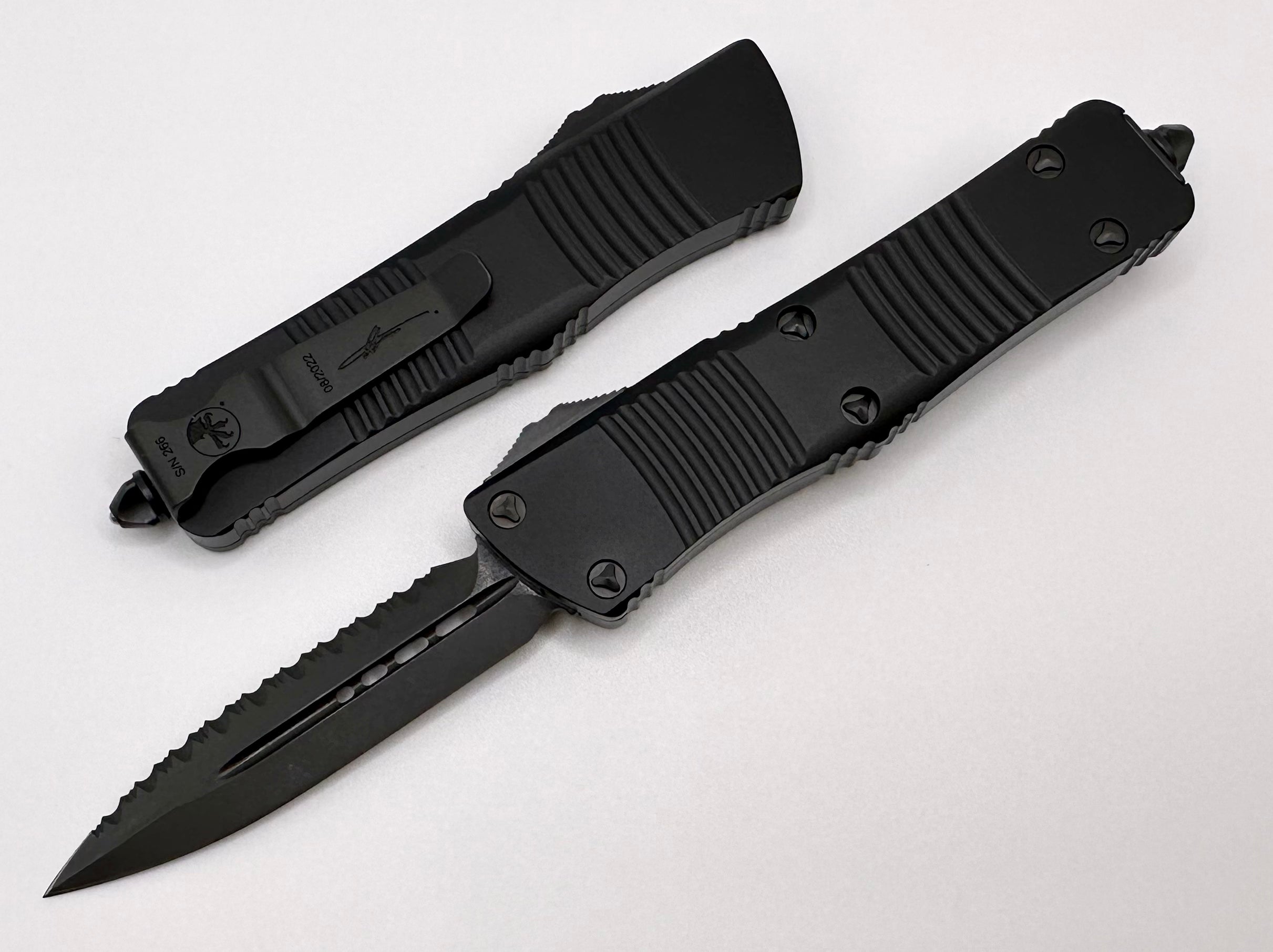 Microtech Troodon Shadow DLC Serrated Knife - Ultimate Compact EDC