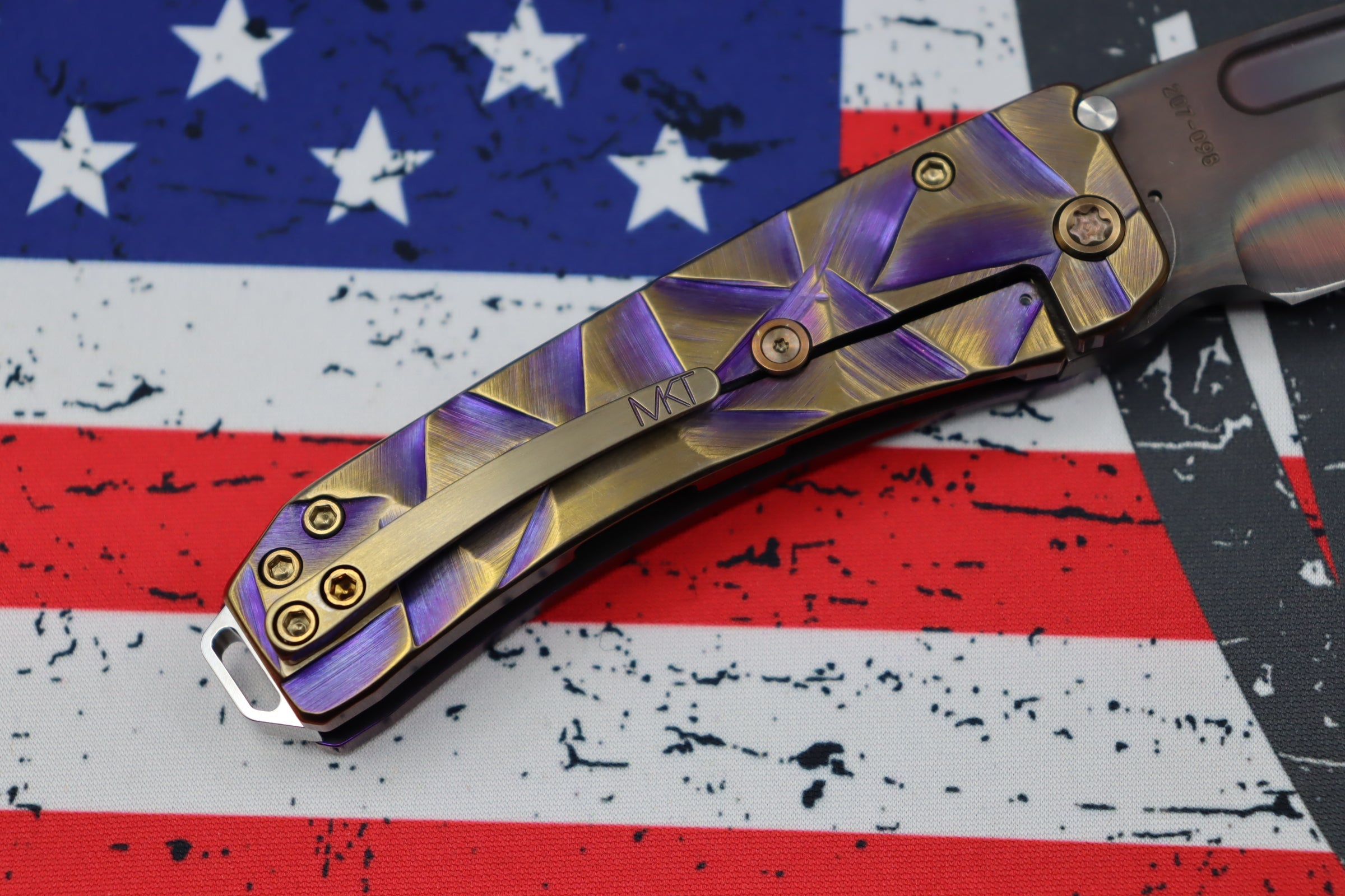 Medford Midi Marauder Vulcan S35 Drop Point - Premium EDC Knife with Violet Bronze Stained Glass Handles