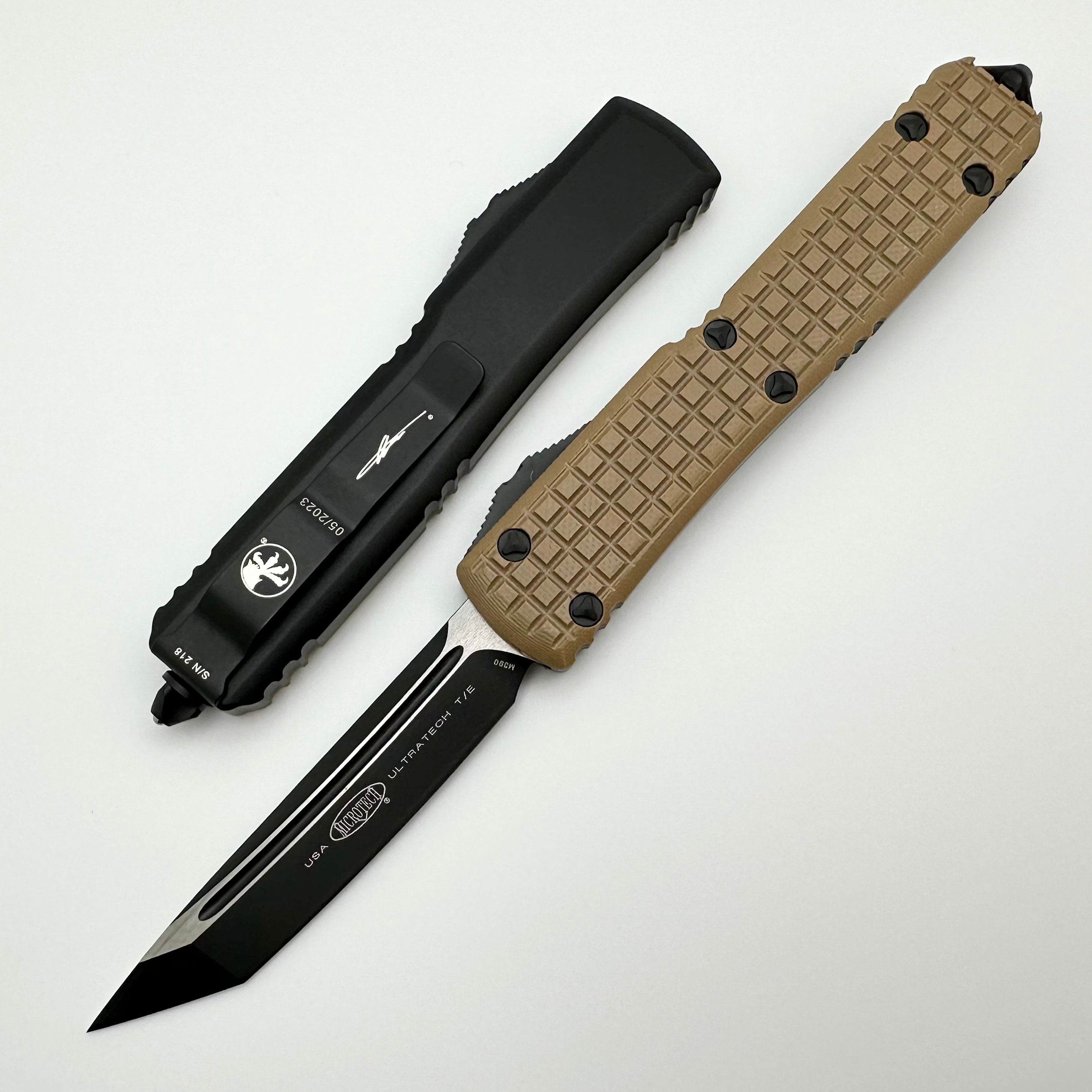 Microtech Ultratech Tactical OTF Knife - Premium Tan G-10 & Tanto Blade