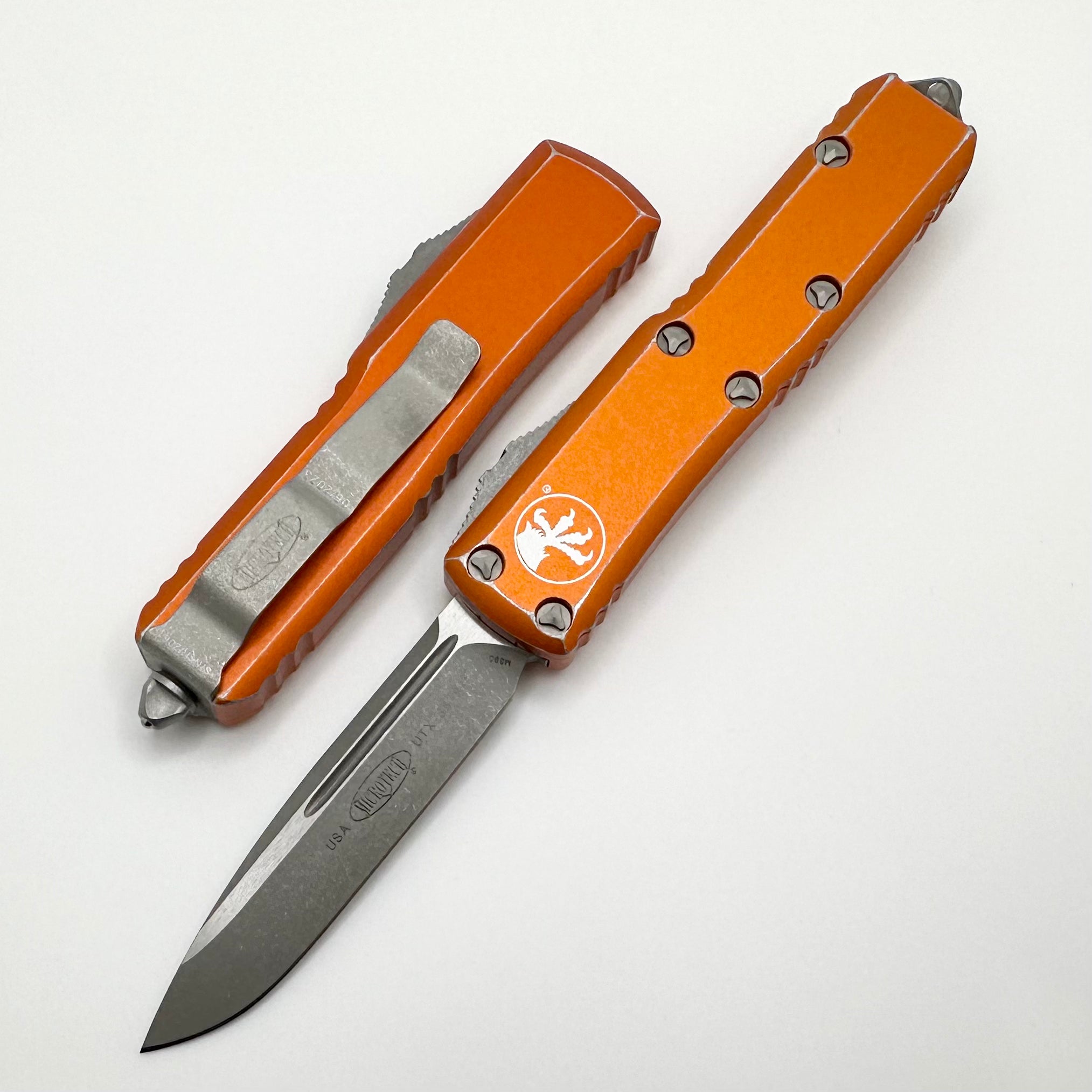 Microtech UTX-85 Apocalyptic Orange EDC Knife - Premium Aluminum Handle