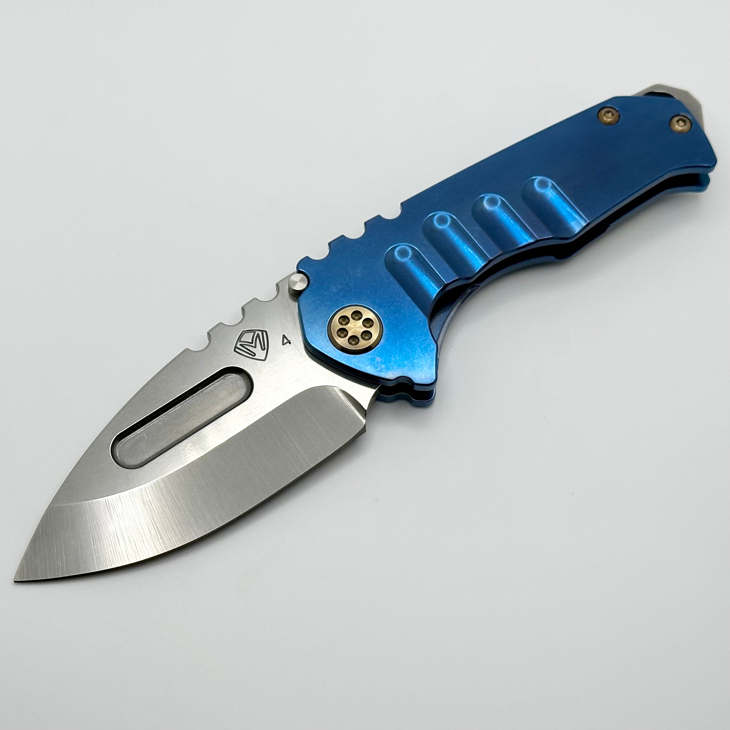 Medford Praetorian Genesis T S45 - Ultimate Tactical Folding Knife with Tumbled Finish & Brass/Bronze Hardware