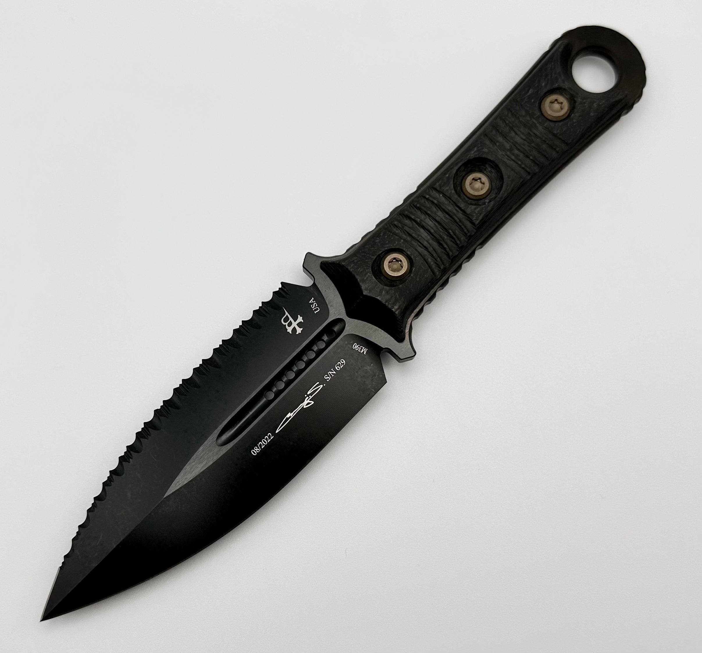 Microtech SBD DLC Carbon Fiber Serrated Knife - Ultimate Tactical Blade