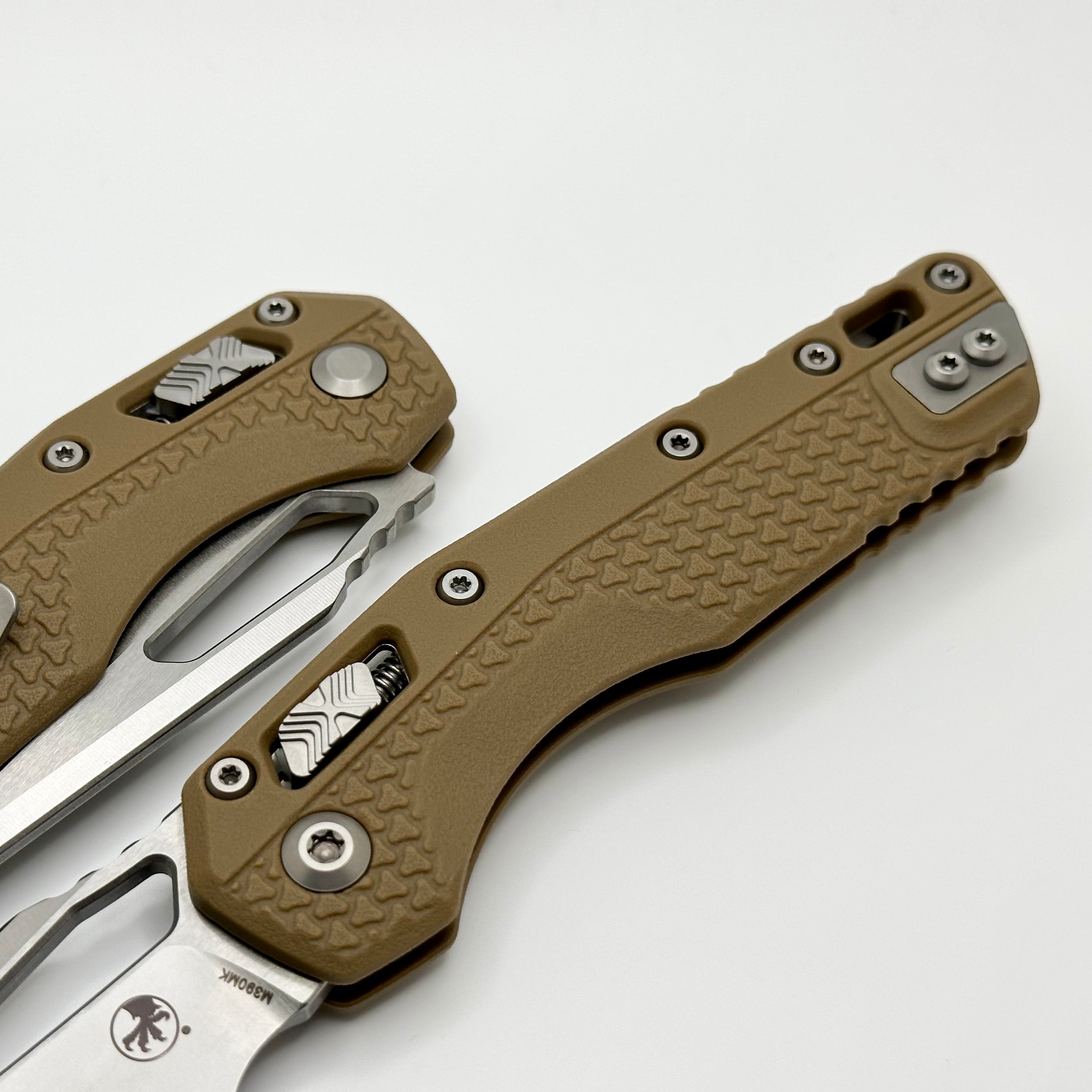 Microtech MSI RAM LOK Ultimate Tactical Knife - Dark Earth Polymer & Full Serrated M390MK Blade