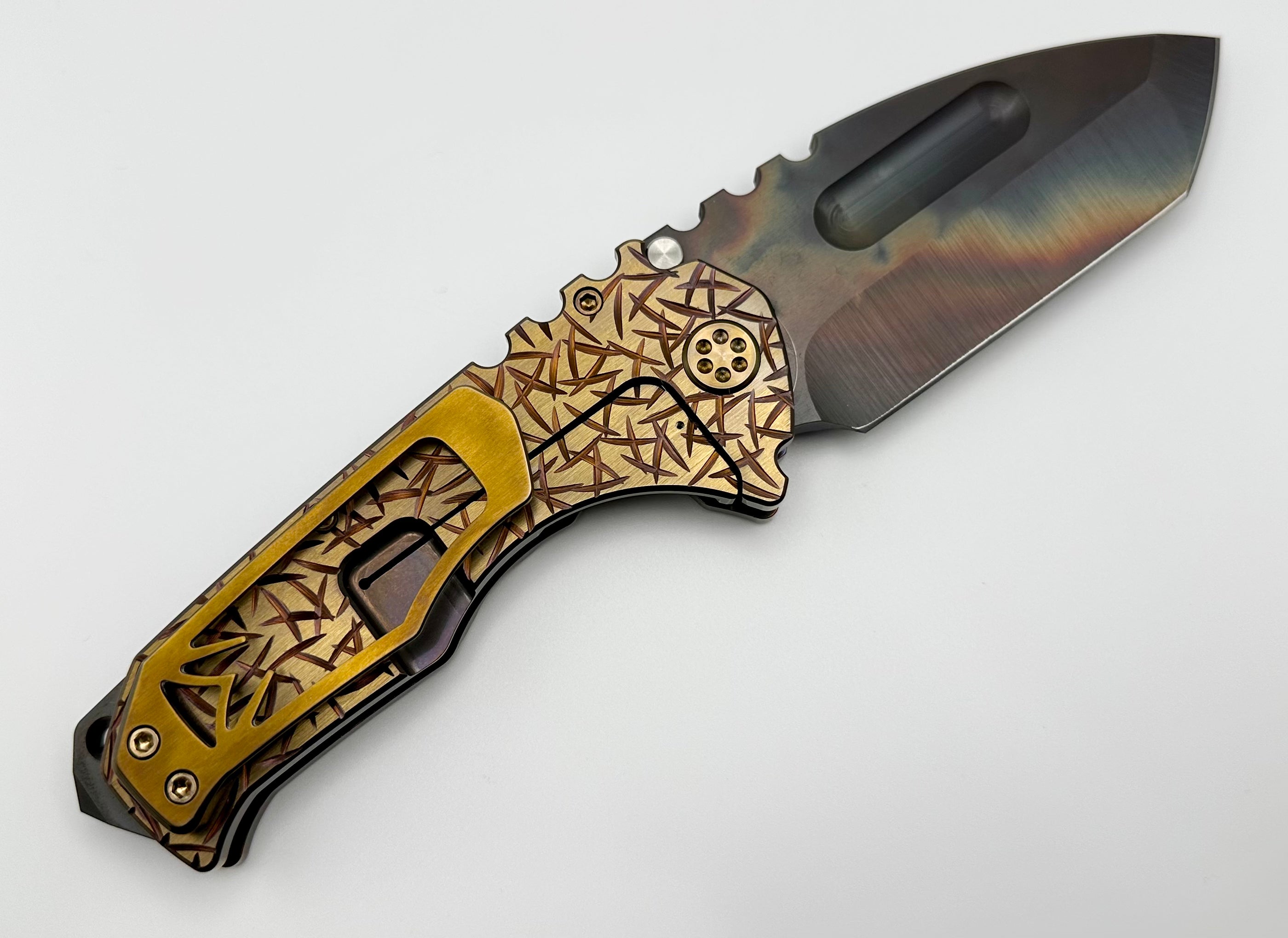 Medford Knife Praetorian TI S45VN - Ultimate Tactical Tanto Blade with Bronze Jasmine Fields Handles