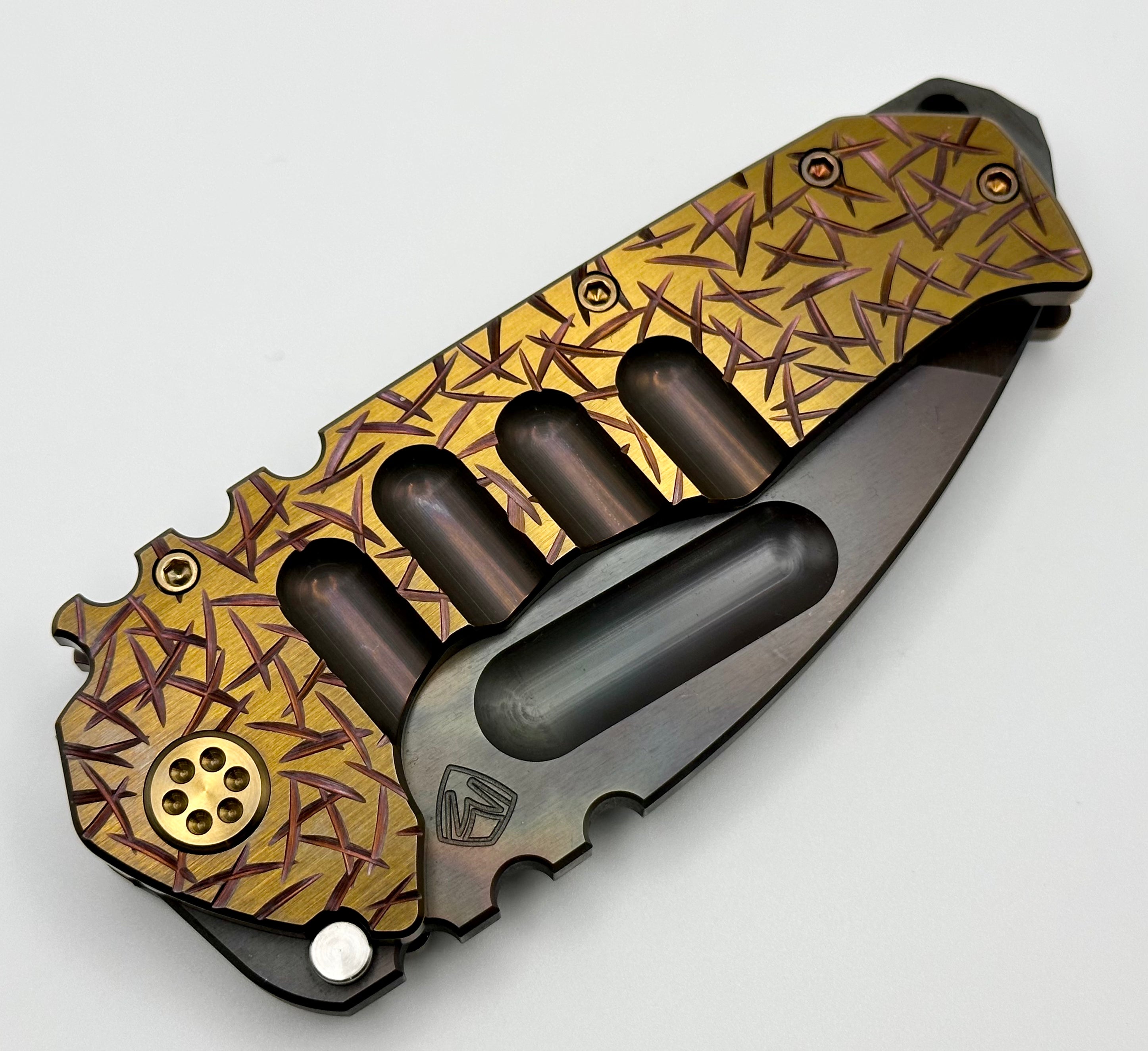 Medford Knife Praetorian TI S45VN - Ultimate Tactical Tanto Blade with Bronze Jasmine Fields Handles