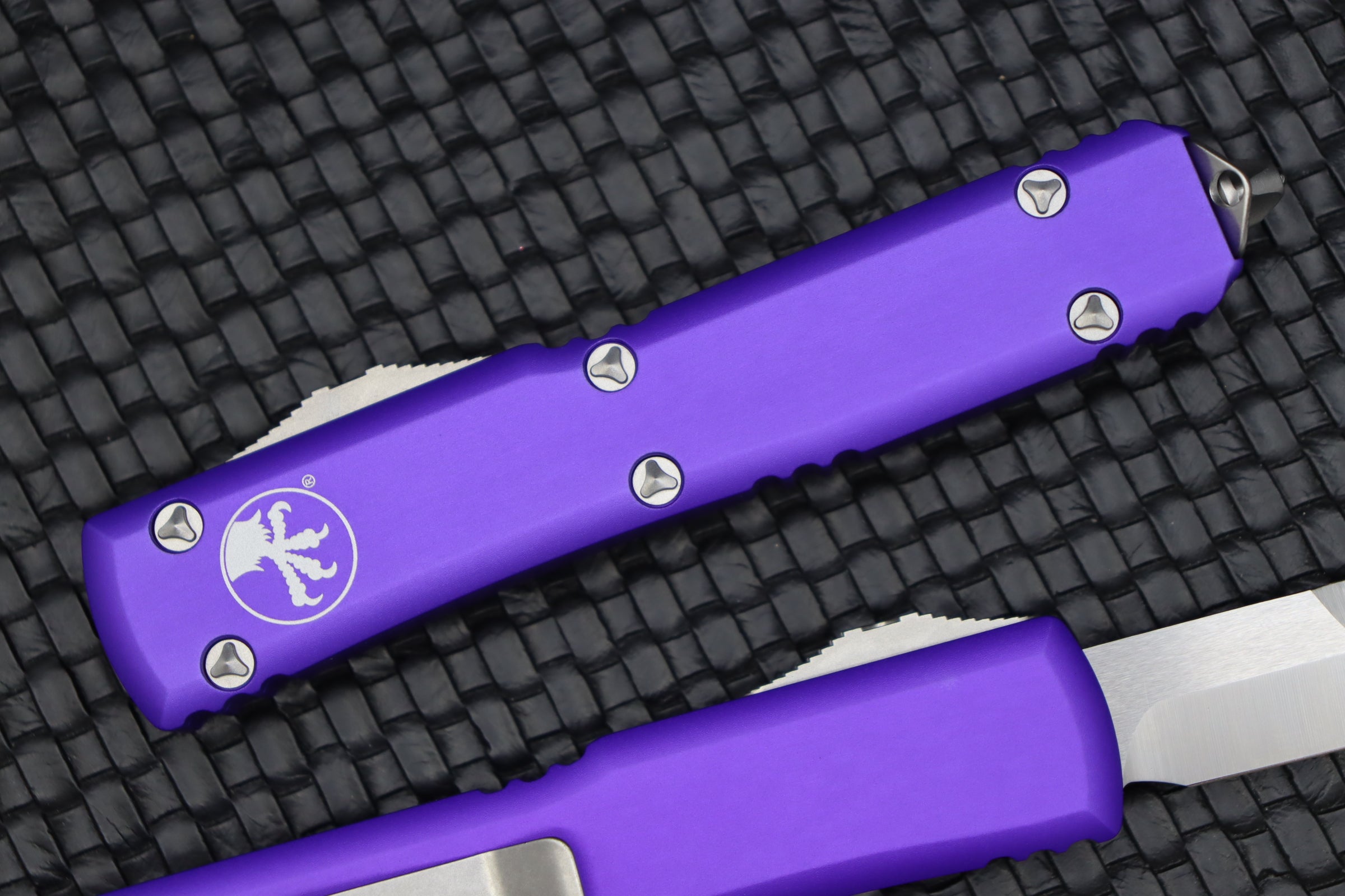 Premium Microtech Ultratech Bayonet Knife - Satin & Purple Edition