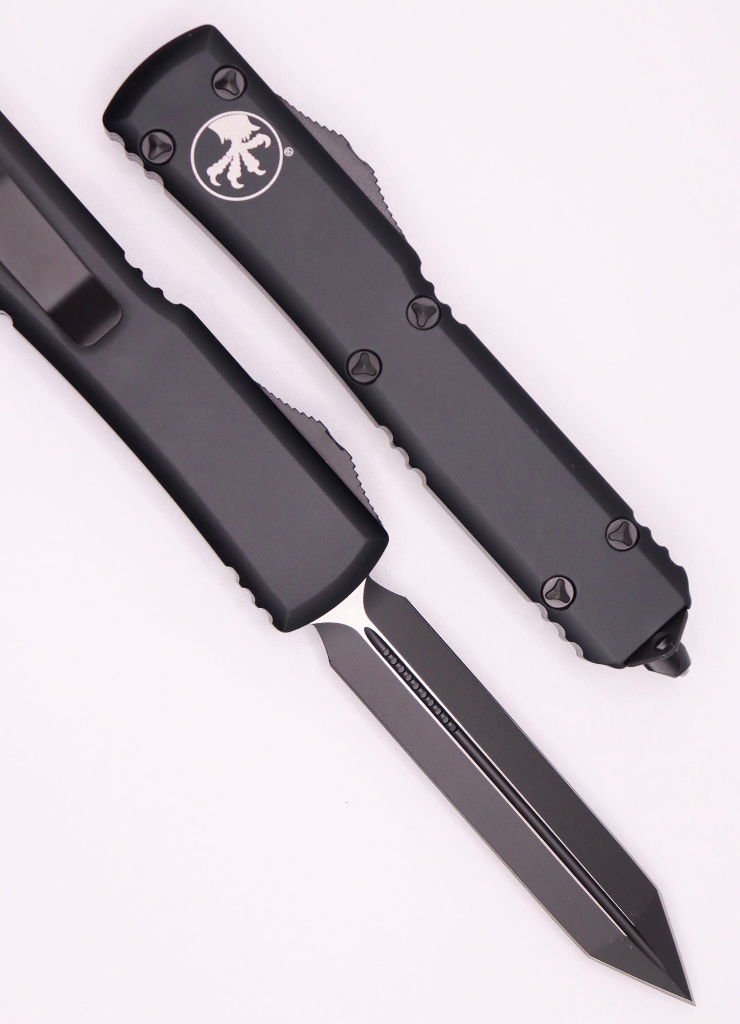 Microtech Ultratech Spartan Black Tactical OTF Knife - Ultimate Tactical EDC