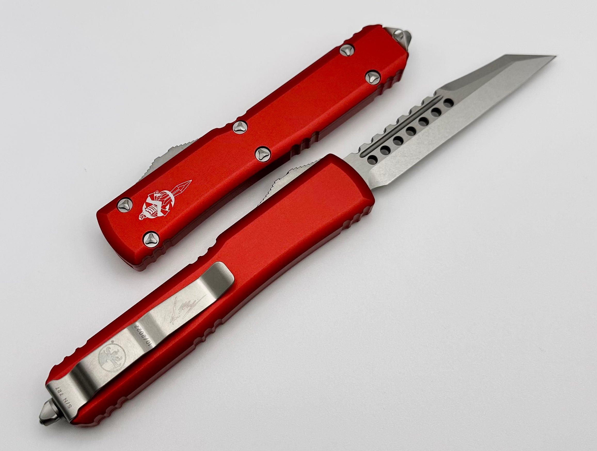 Microtech Ultratech Warhound Stonewash Red Edition - Premium OTF Knife