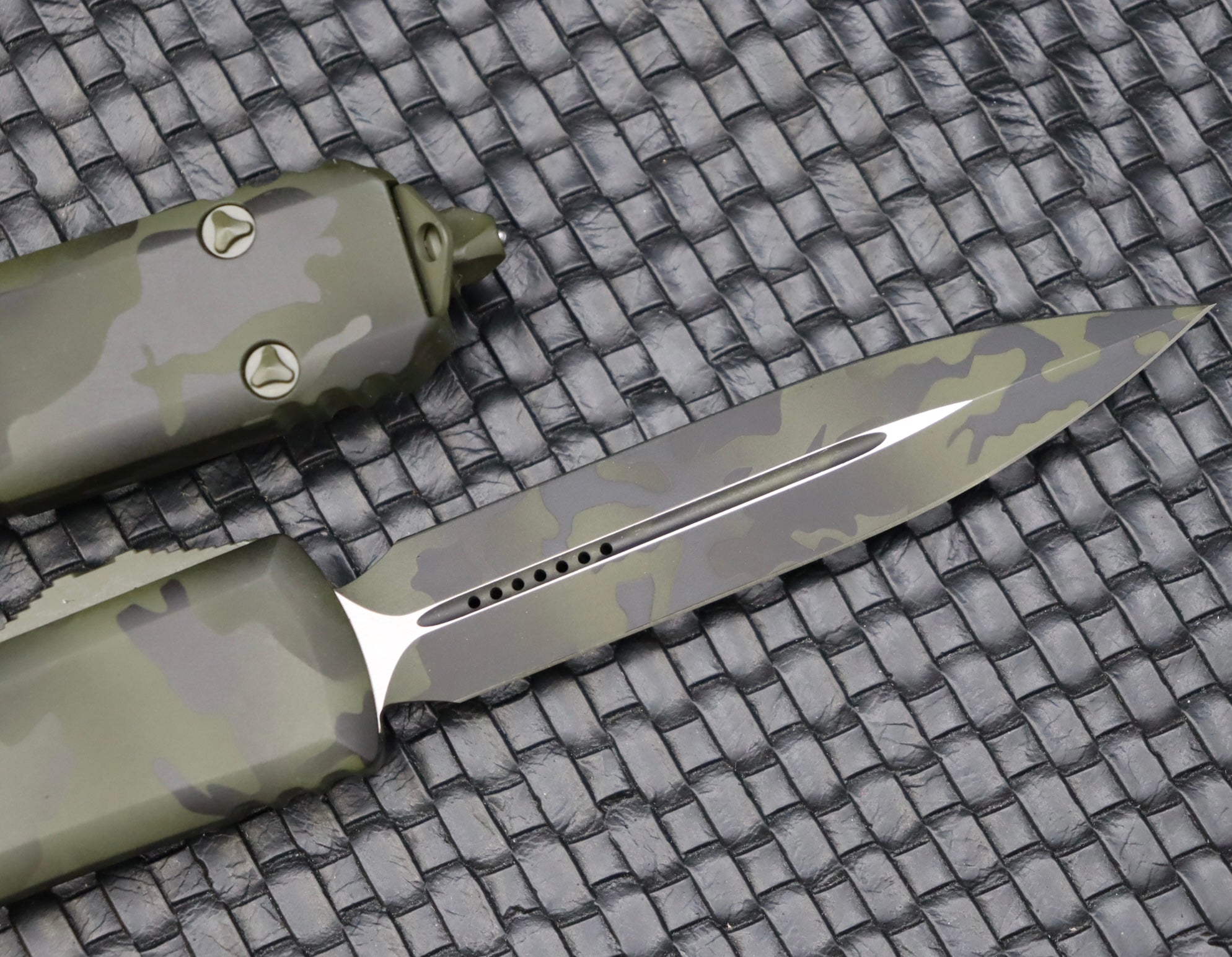 Microtech Ultratech Premium OTF Tactical Knife - OD Green Camo