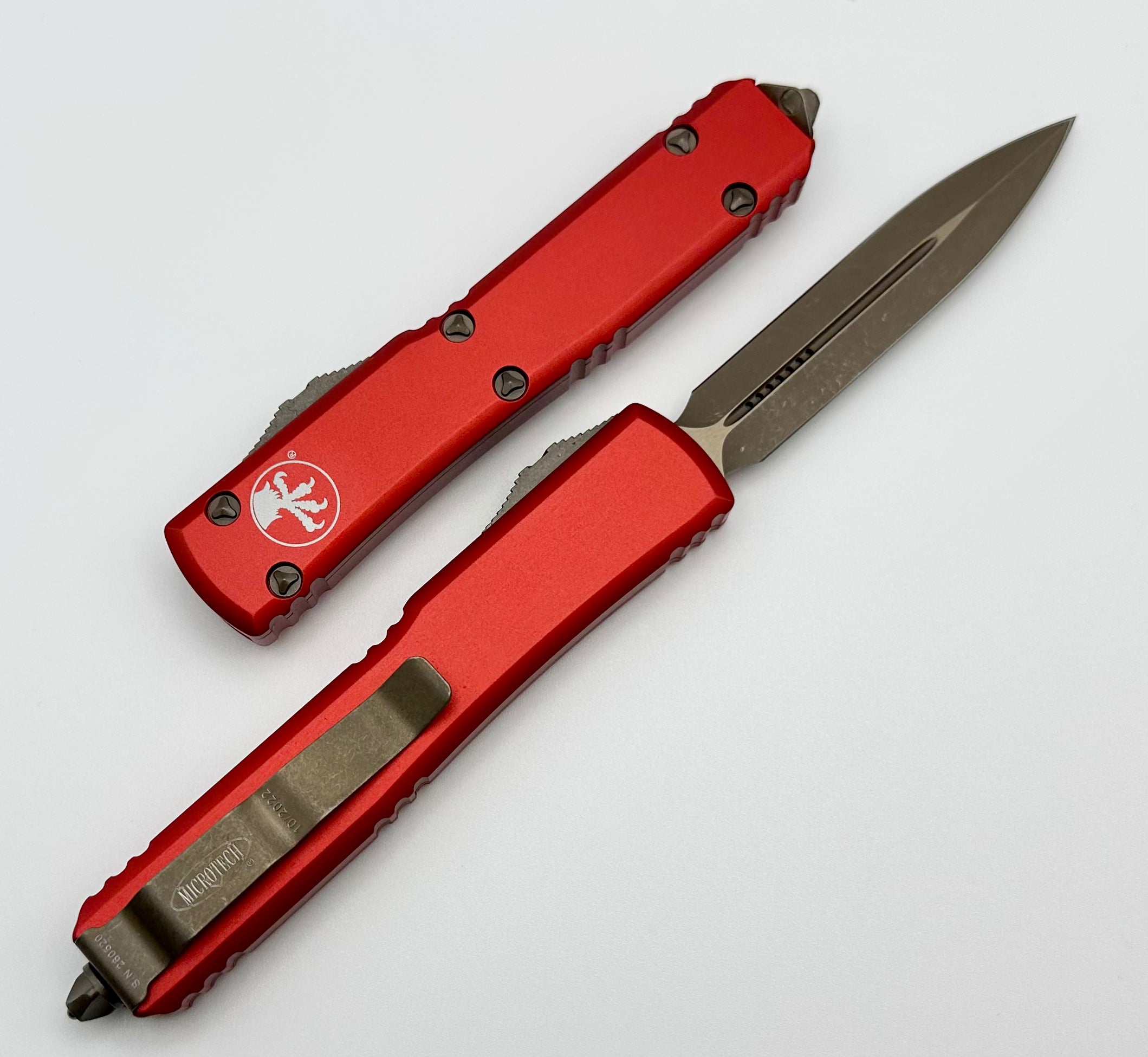 Microtech Ultratech Double Edge Apocalyptic Bronze & Red - Ultimate Tactical Knife