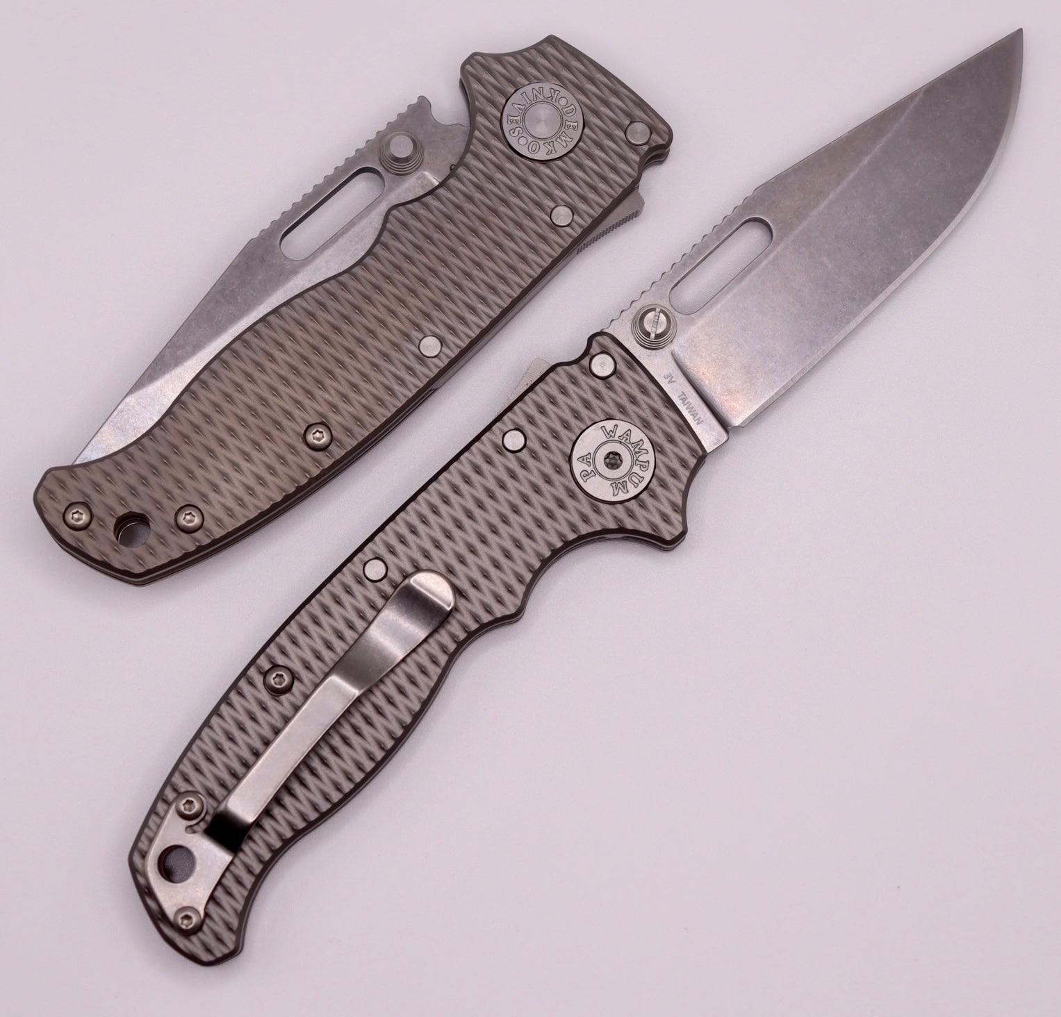 Demko AD20.5 Premium 3V Clip Point Knife with Textured Titanium Handle