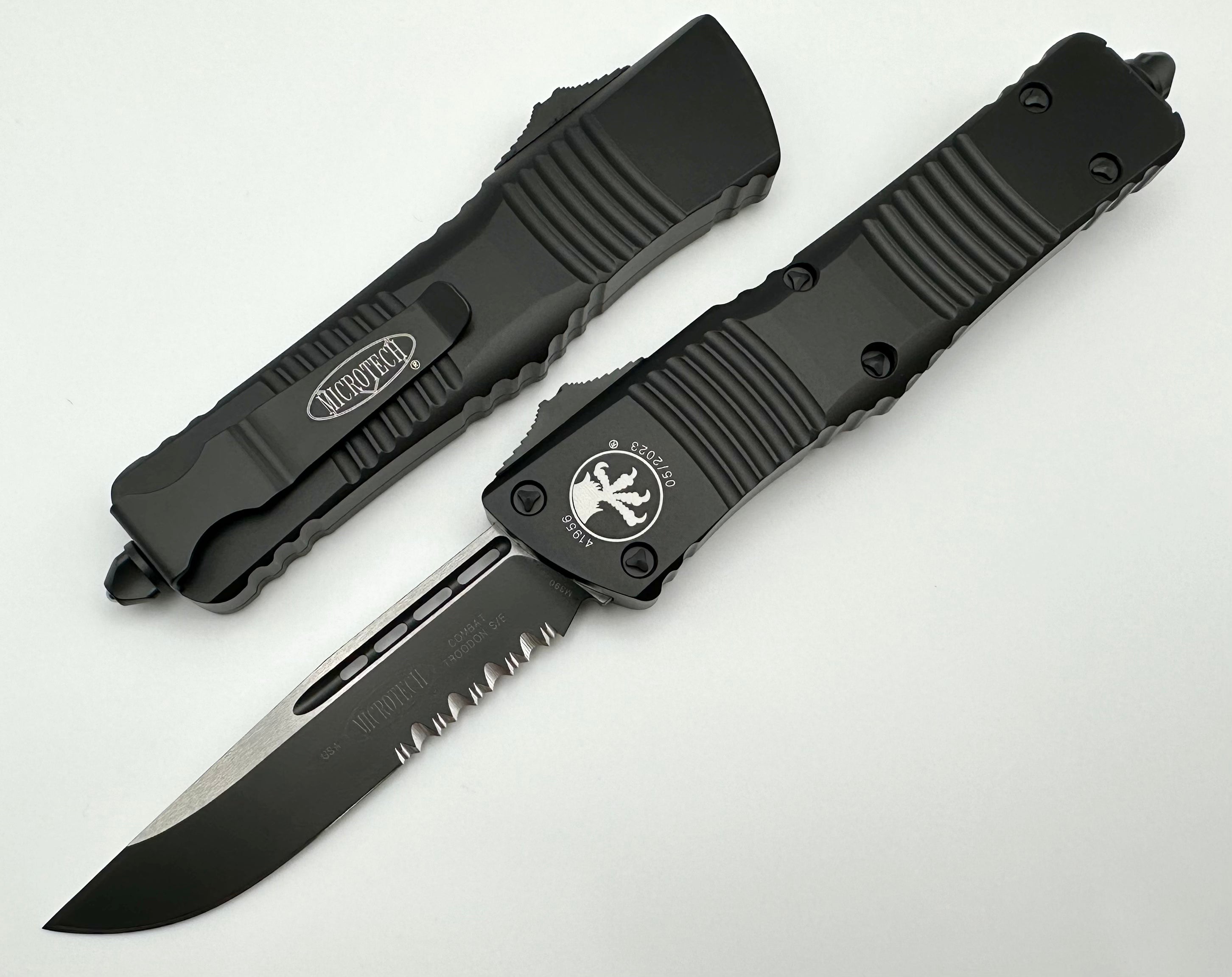 Microtech Combat Troodon Tactical OTF Knife - Premium M390 Blade, Black Finish