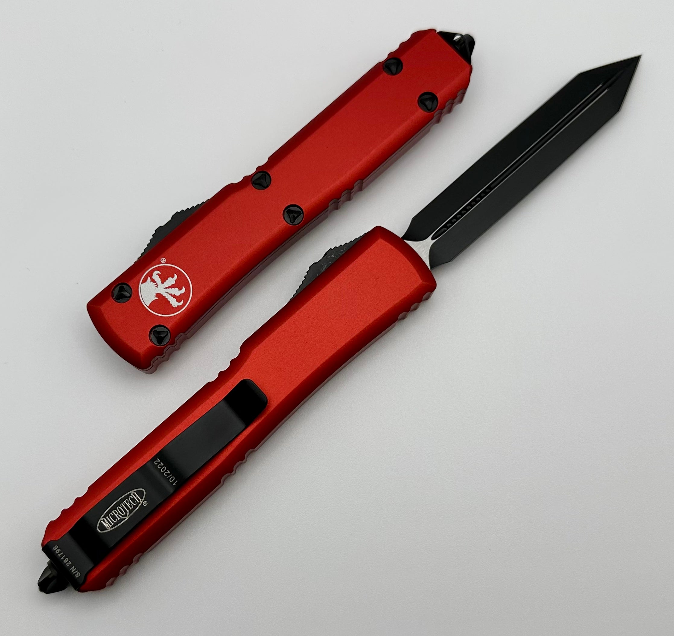 Microtech Ultratech Spartan Black & Red OTF Knife - Premium Tactical Blade