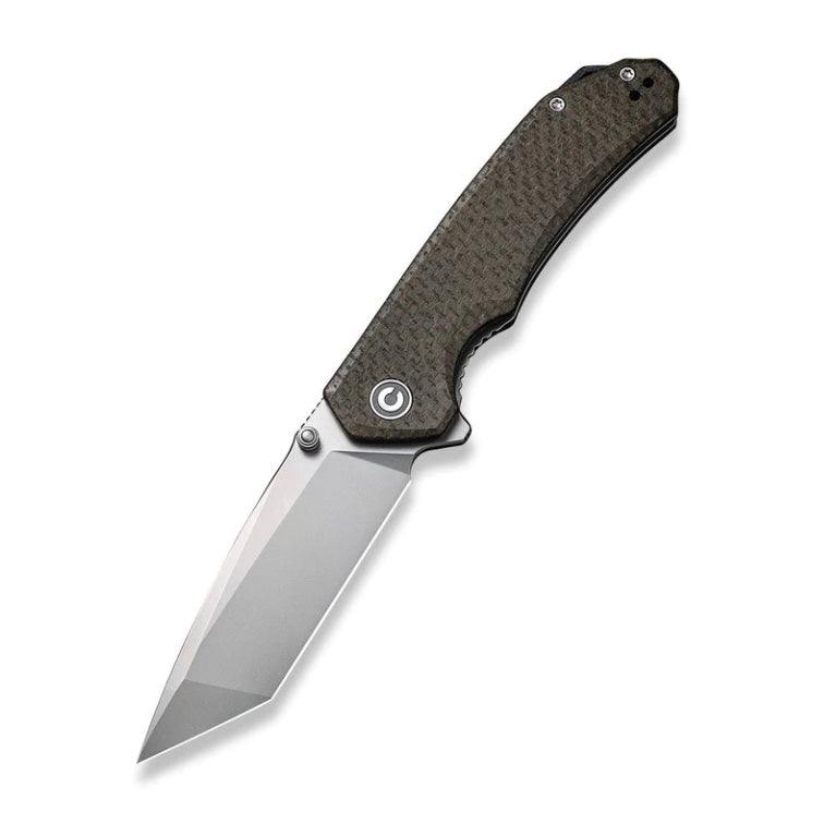 Civivi Brazen Flipper Knife - Premium Brown Micarta Handle & Bead Blasted Tanto D2 Blade