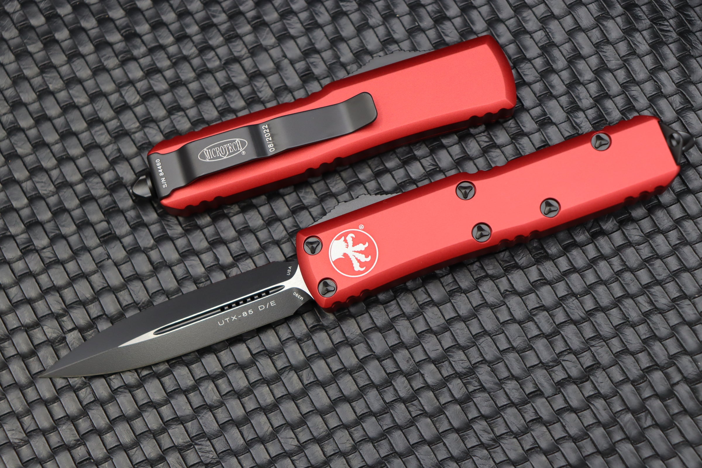 Microtech UTX-85 Premium EDC Knife - Black & Red Double Edge