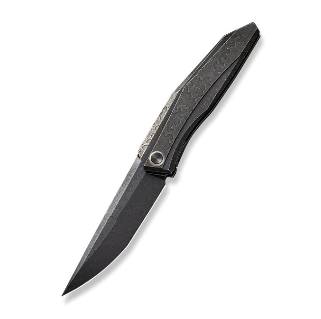 WE Knife Cybernetic Flipper: Premium Black Stonewash Titanium Handle & CPM-20CV Blade