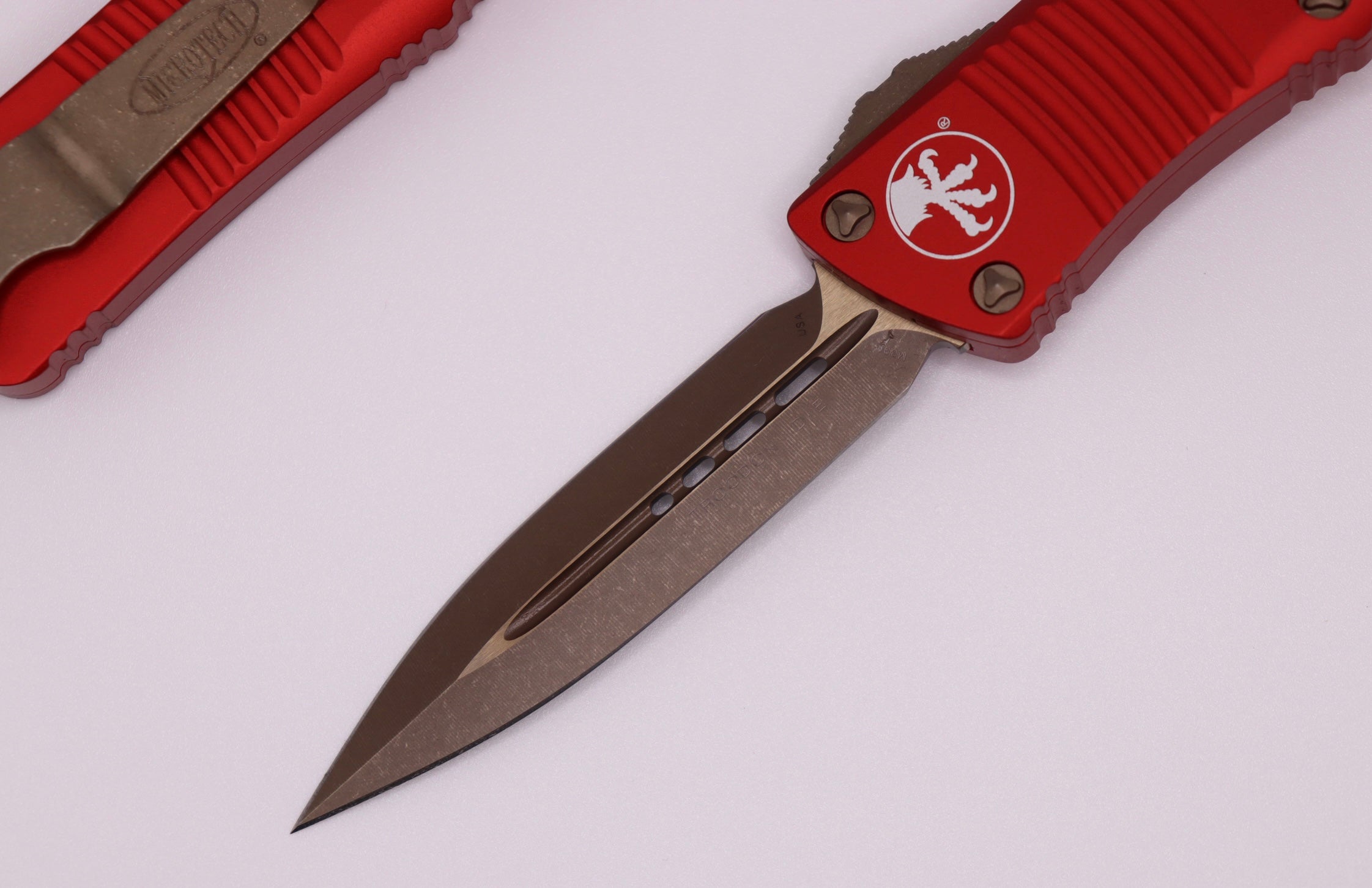 Premium Microtech Troodon Double Edge Bronze Apocalyptic Knife - Ultimate Tactical EDC