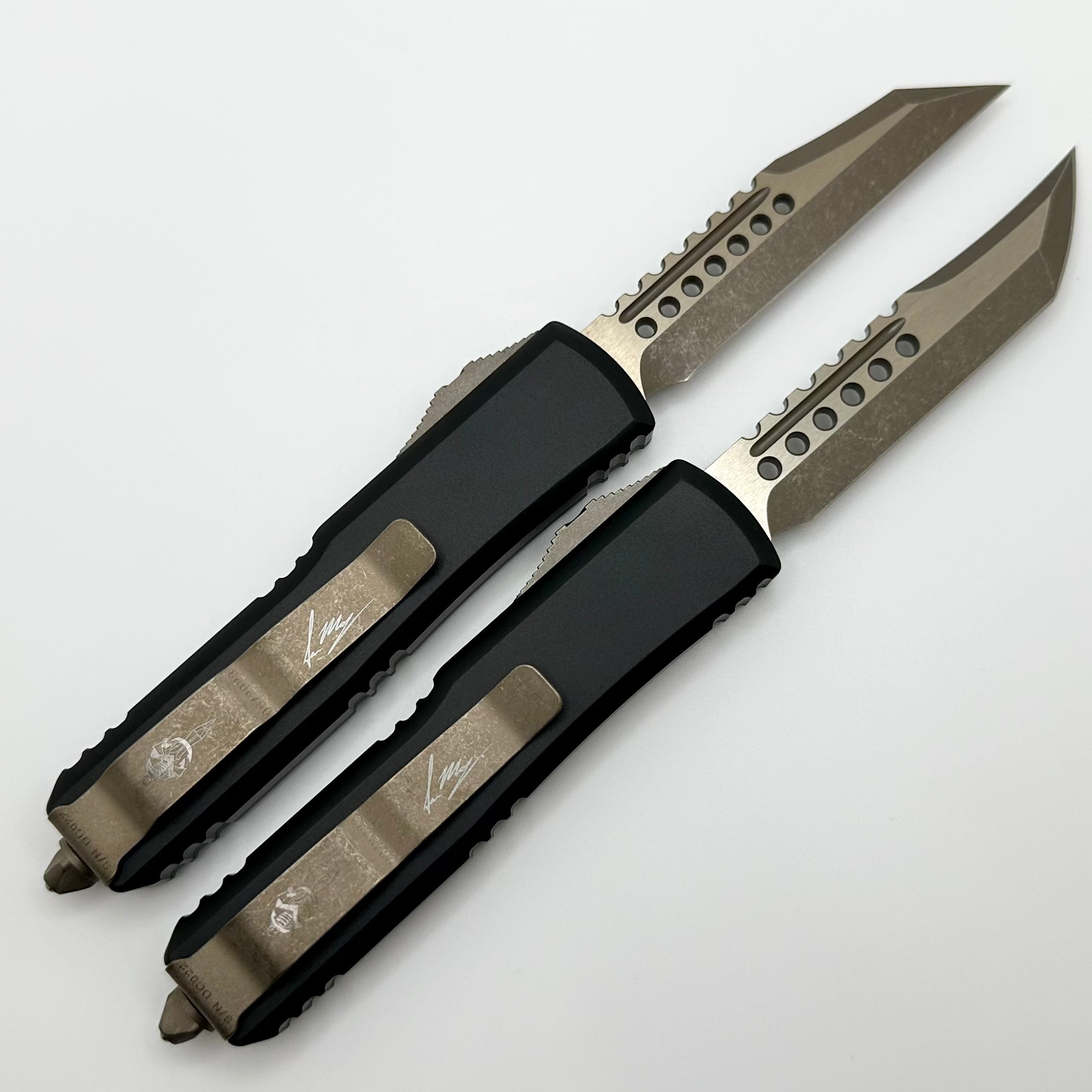 Premium Microtech UTX-85 Signature Series Knife Set with Apocalyptic Finish