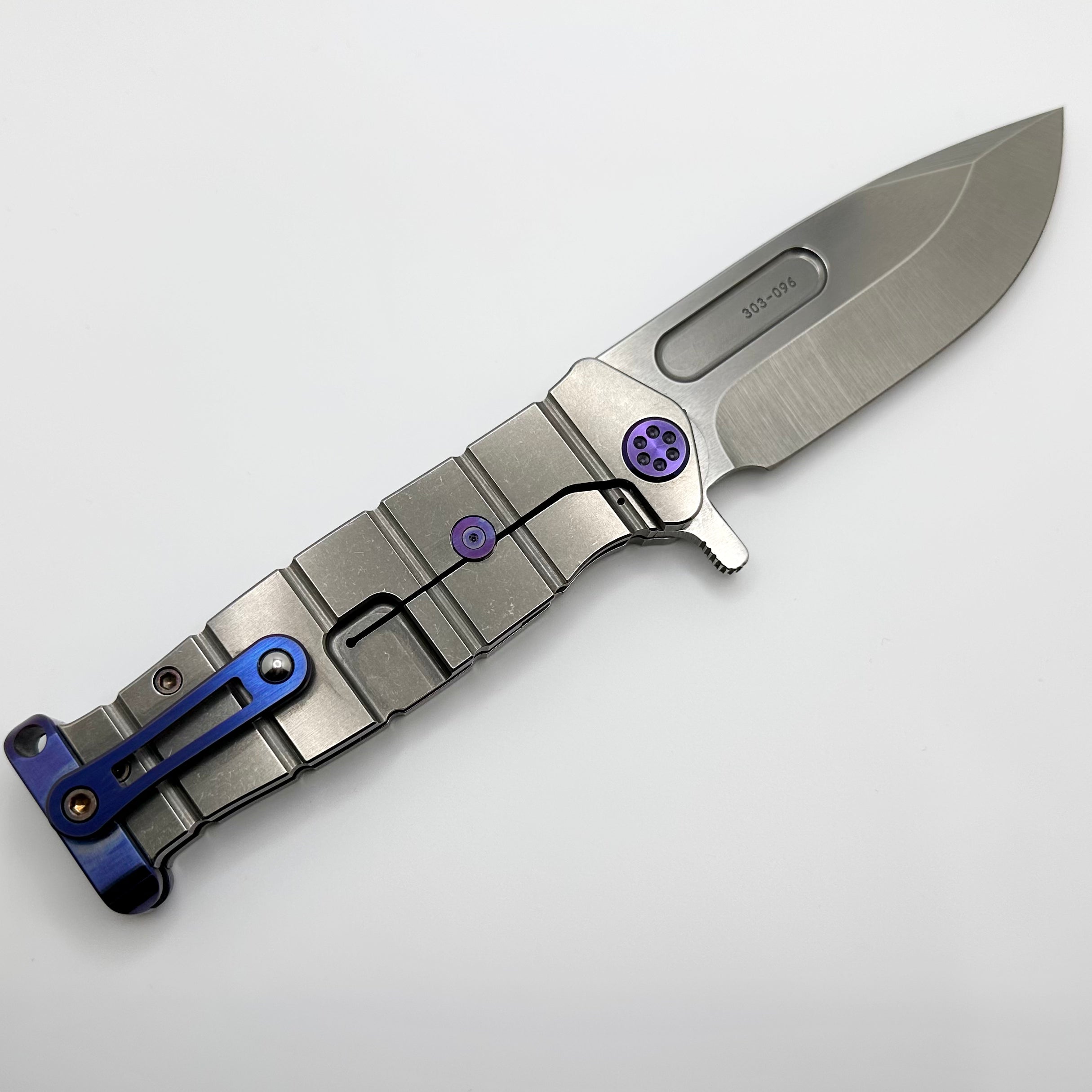 Medford Knife Fighter Flipper - Premium USMC Tumbled Handle with Violet Hardware & S45VN Blade