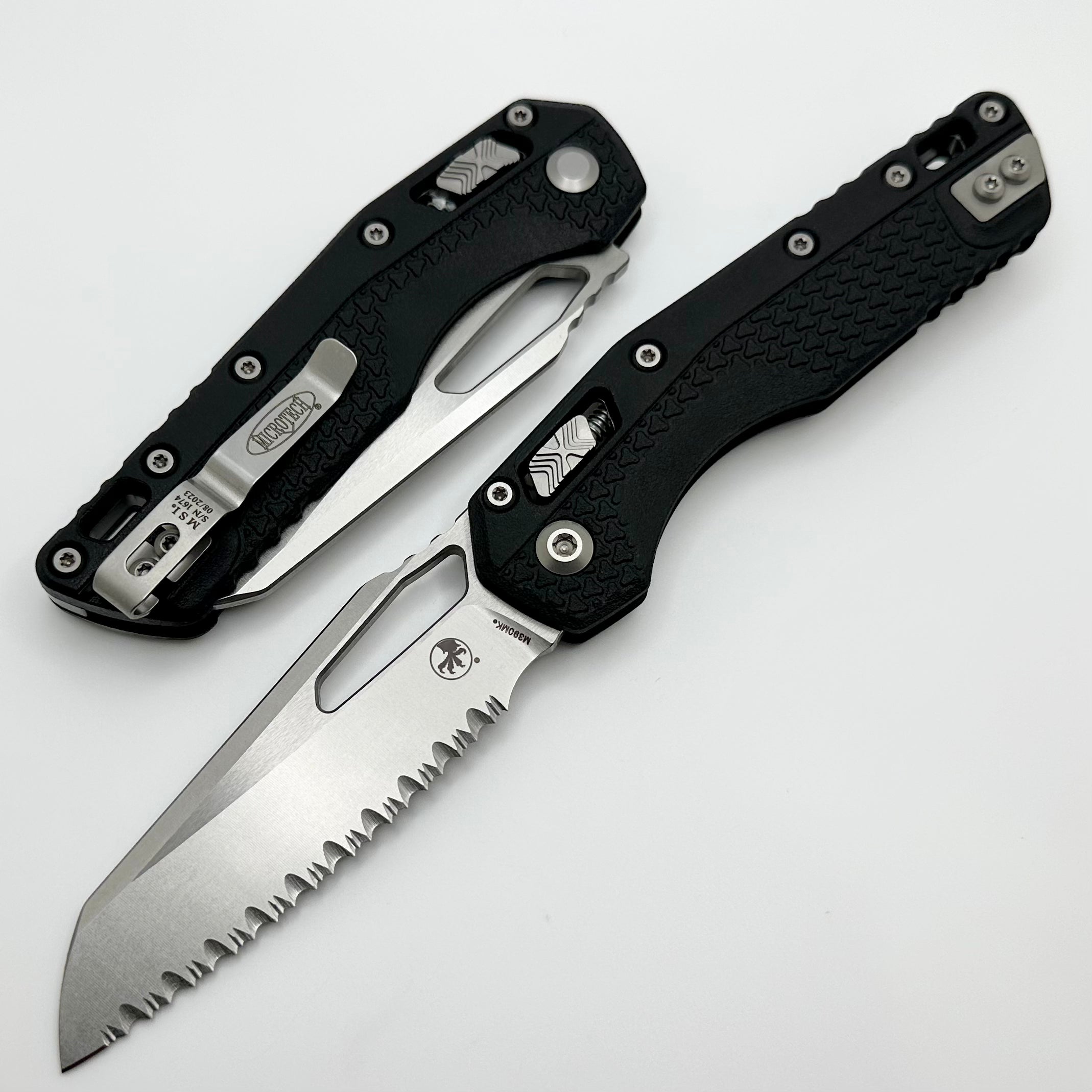 Microtech MSI RAM LOK Ultimate Tactical Knife - Black Polymer & Full Serrated M390MK