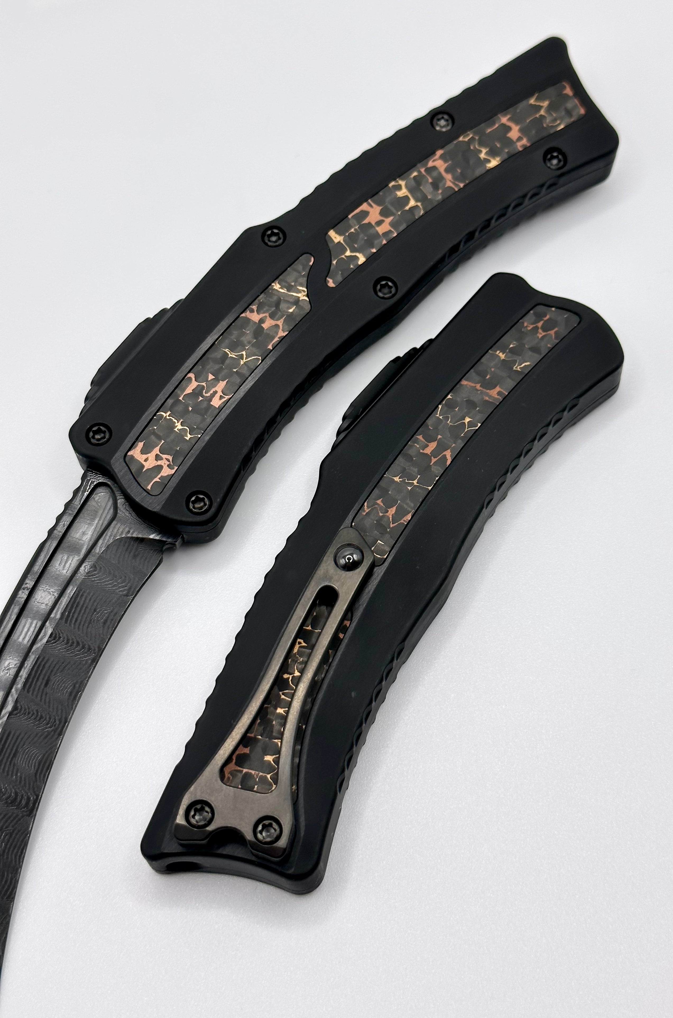 Heretic ROC Vegas Forge Knife - Premium DLC Blade & Fat Carbon Snakeskin Design