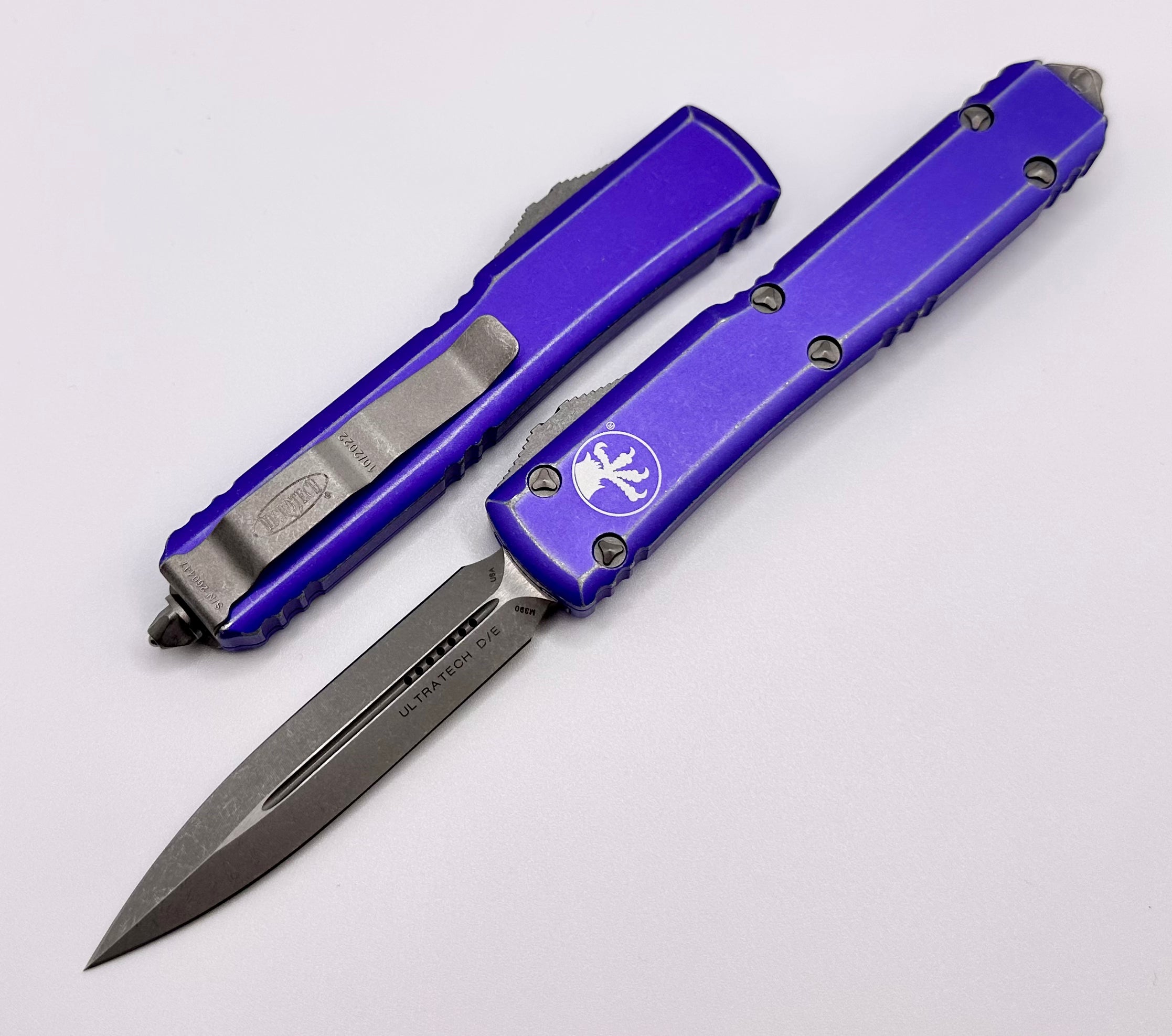 Microtech Ultratech Double Edge Knife - Distressed Purple Edition