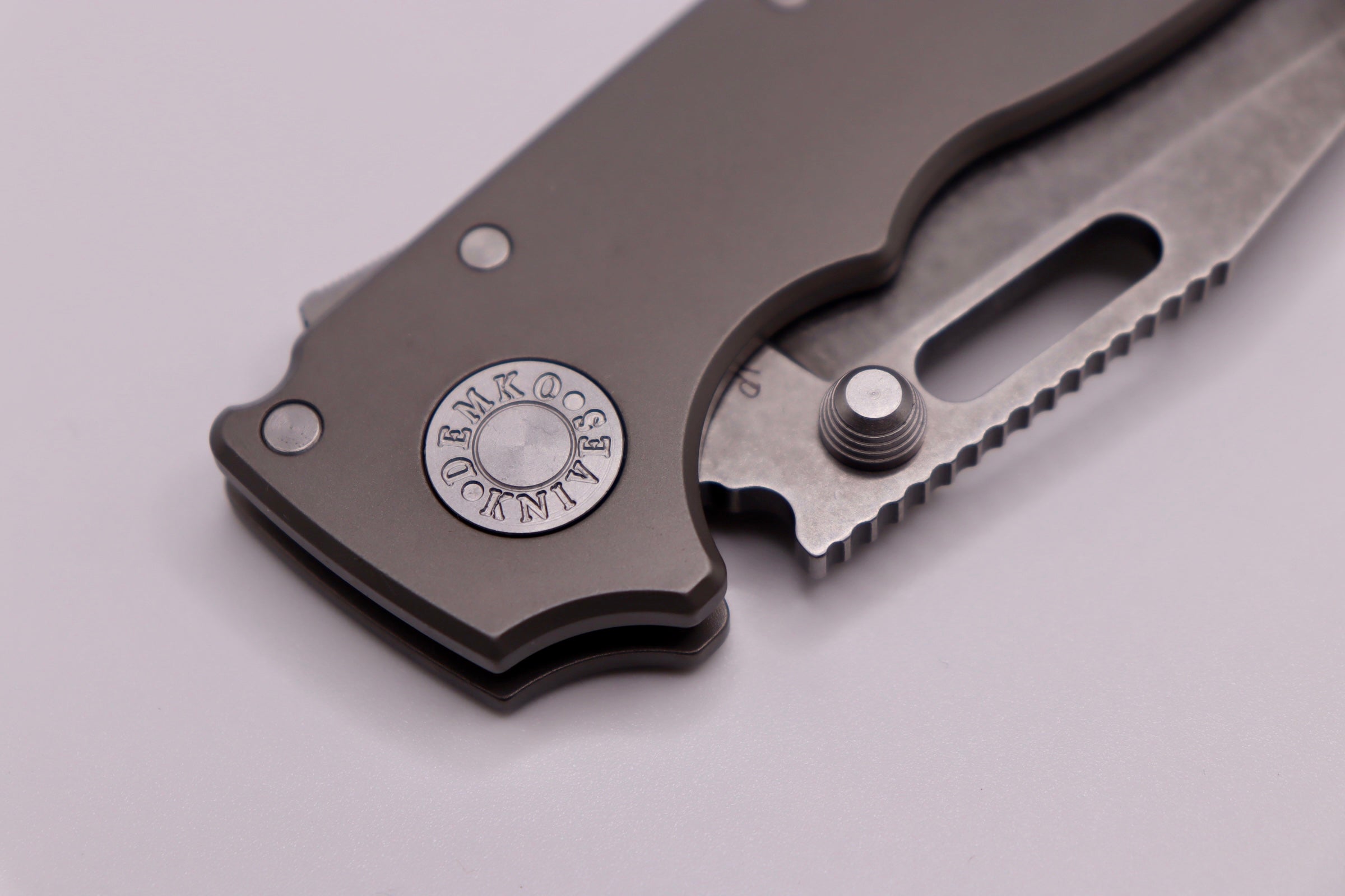 Premium Demko AD20.5 Shark Foot Knife - 3V Steel & Smooth Titanium Handle