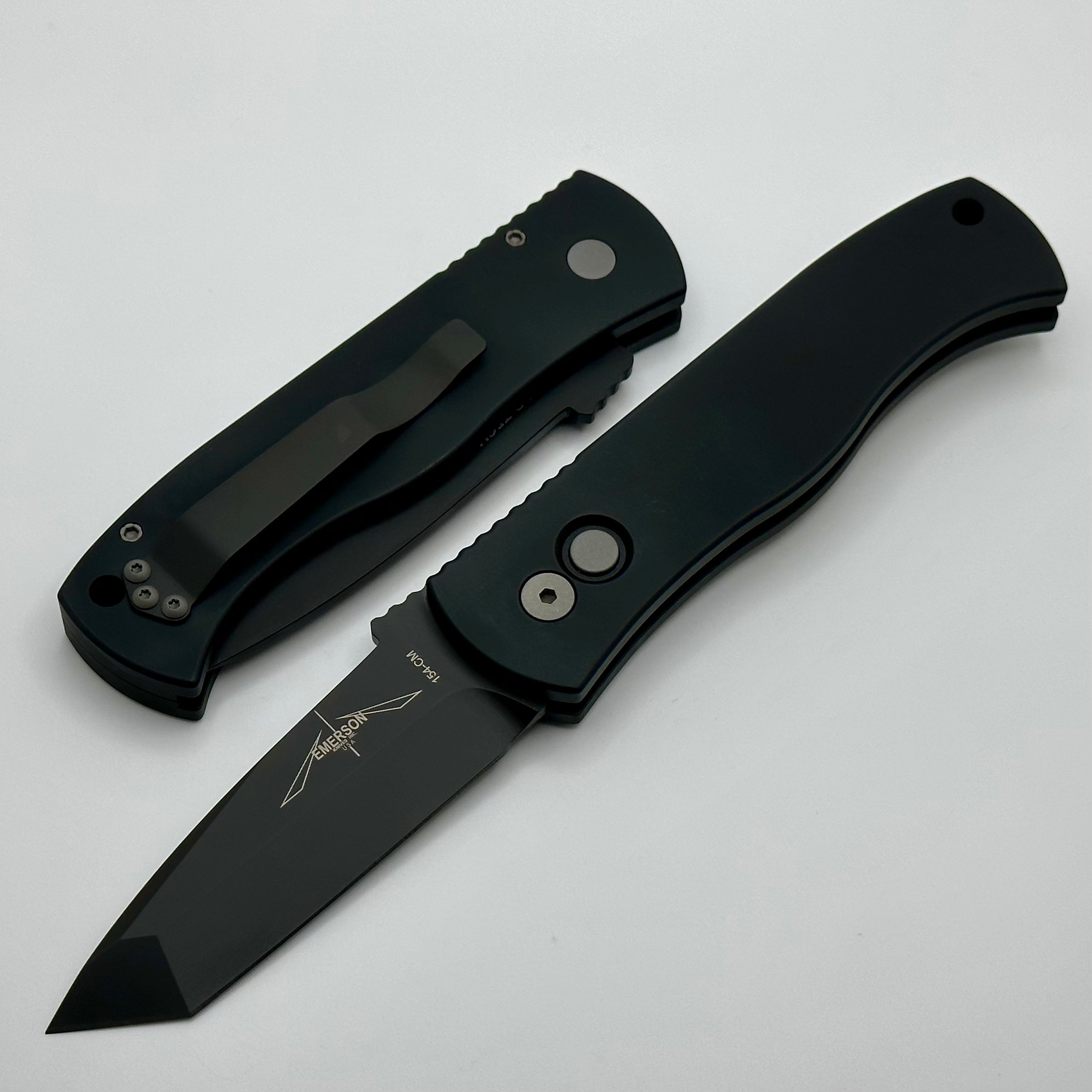 Pro-Tech Emerson CQC7 Ultimate Tactical Knife - Black Handle & DLC Chisel Tanto Blade