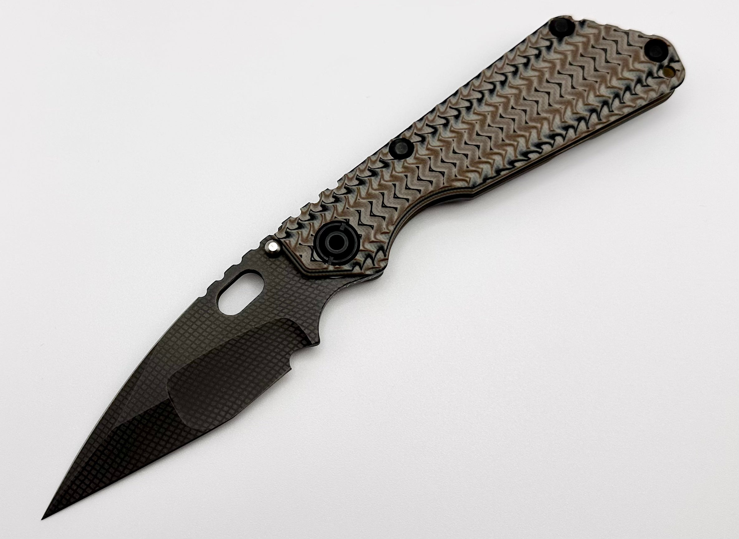 Ultimate Mick Strider SnG Folding Knife - ZigZag Multicolor Scale with Torched Lock & Nightmare Ground Blade