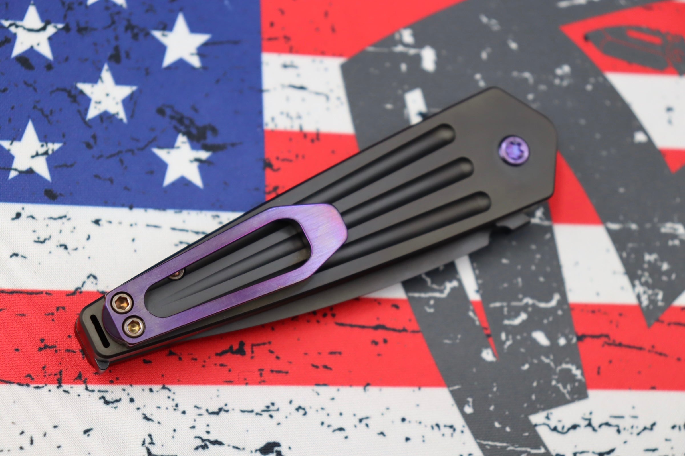 Medford Knife Nosferatu Auto PVD - Premium Tactical EDC with Violet Hardware & S45VN Blade