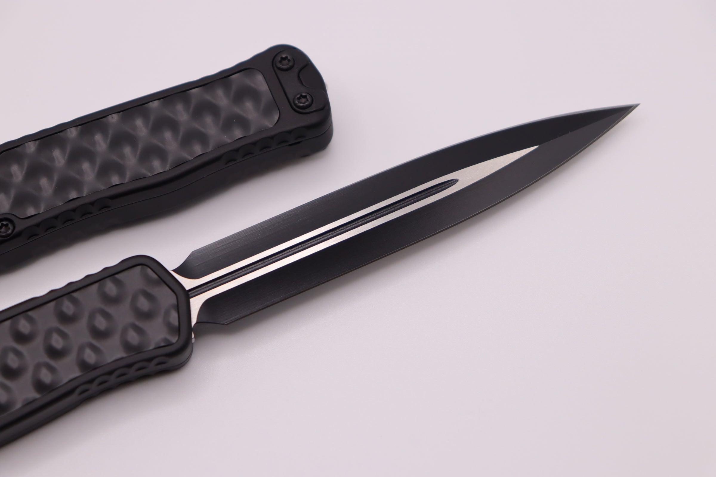 Heretic Knives Cleric II Premium Tactical Double Edge Knife - Black & Stainless Magnacut Blade