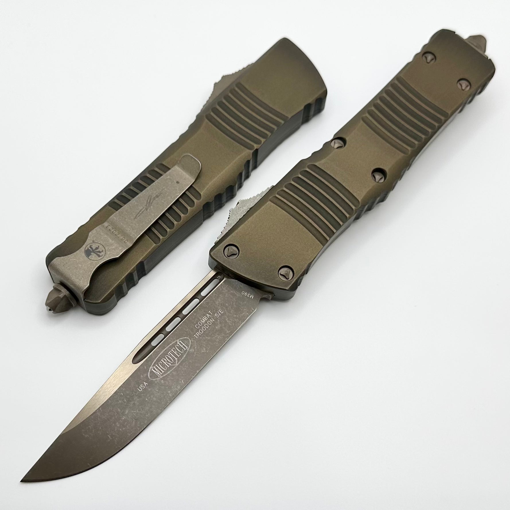 Microtech Combat Troodon - Premium Antique Bronze Apocalyptic Series