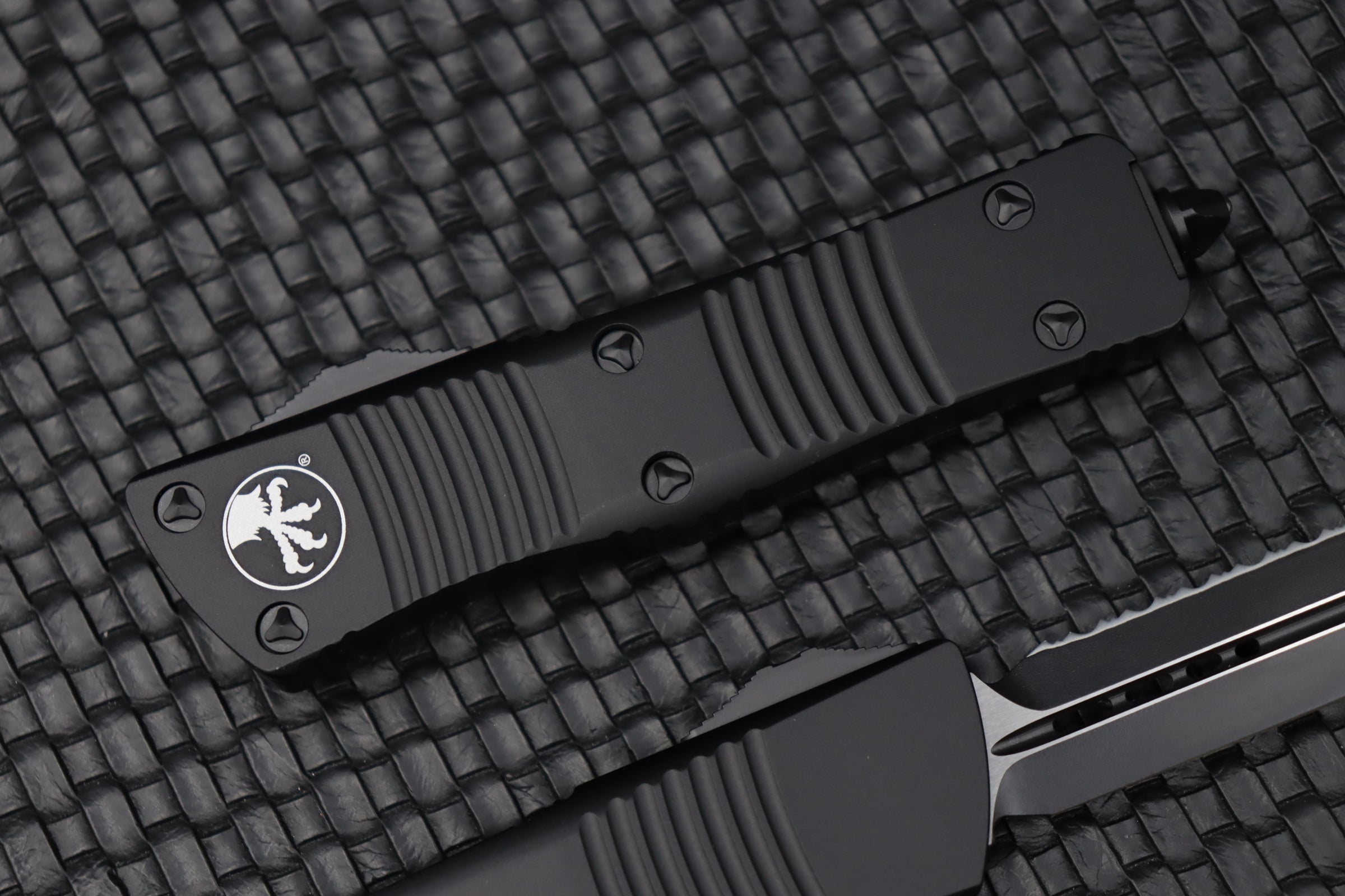 Microtech Troodon Double Edge Black Tactical Full Serrated 138-3T - Premium Tactical Knife