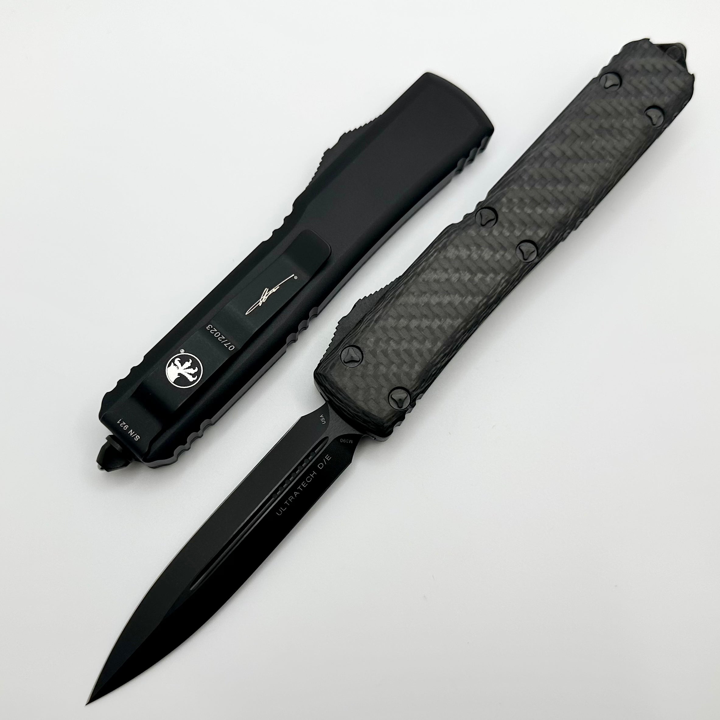 Microtech Ultratech Premium DLC Signature Series with Carbon Fiber Top - Ultimate OTF Knife