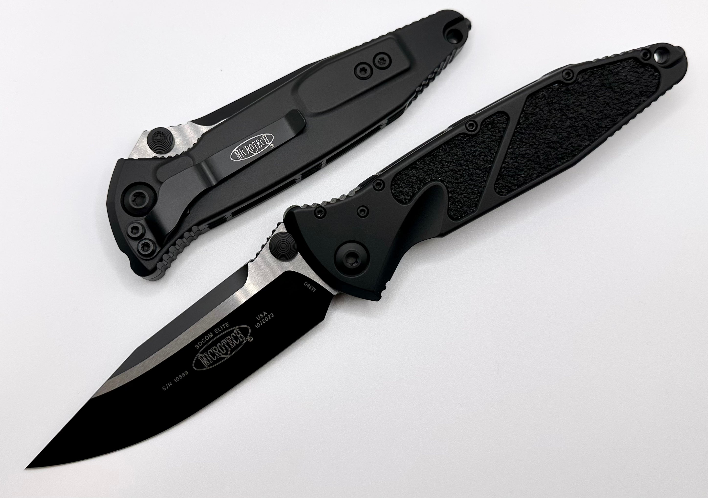 Microtech Socom Elite Tactical Knife - Premium Black Manual Folding Blade