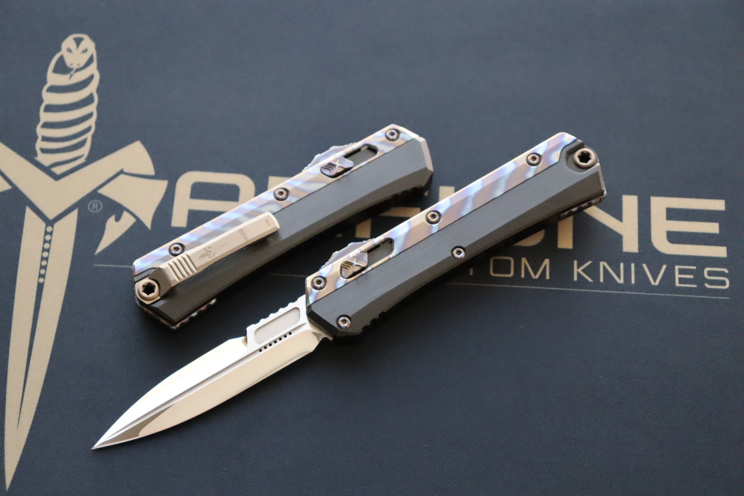 Marfione Custom Glykon High Polish Bayonet Knife - Premium Aluminum & Titanium Handle