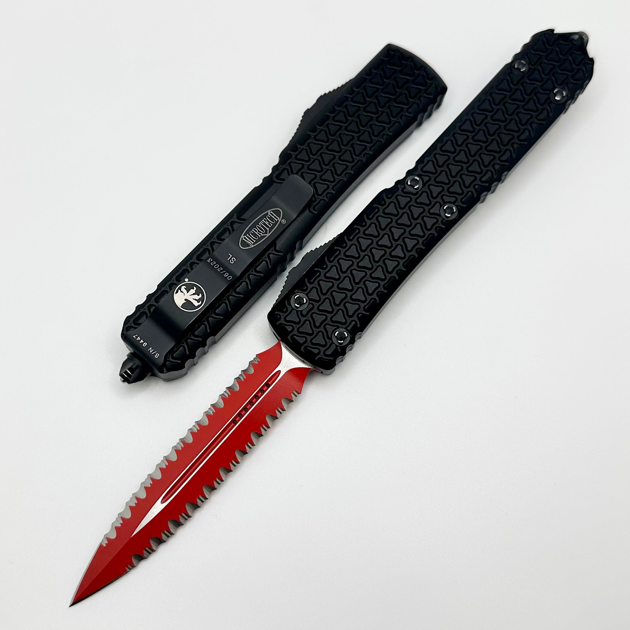 Ultimate Microtech Ultratech Sith Lord Signature Knife - Premium Double Edge Full Serrated