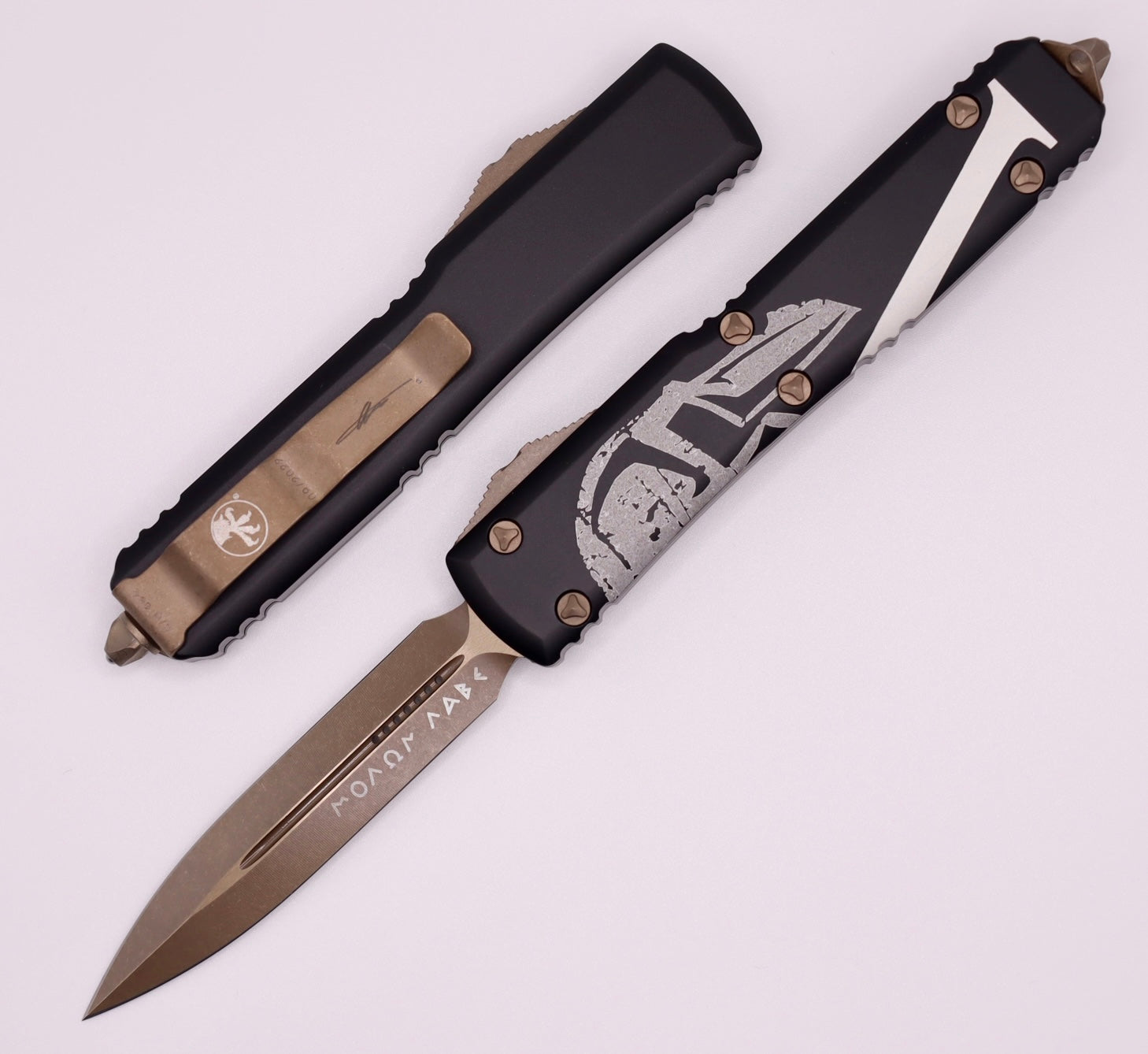 Microtech Ultratech Molon Labe Bronze Apocalyptic & Black/Bronze Signature Series - Ultimate Tactical Knife