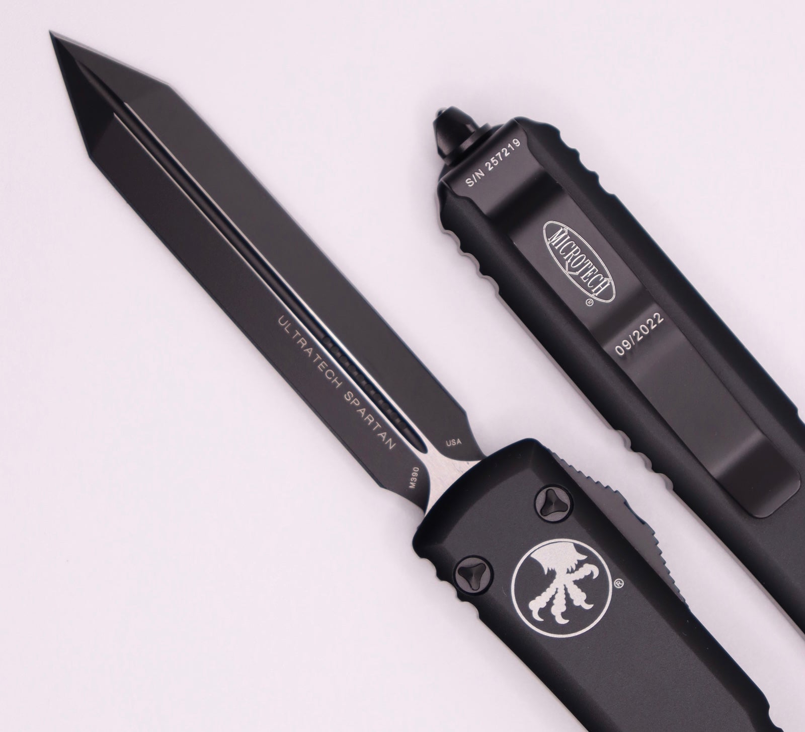 Microtech Ultratech Spartan Black Tactical OTF Knife - Ultimate Tactical EDC