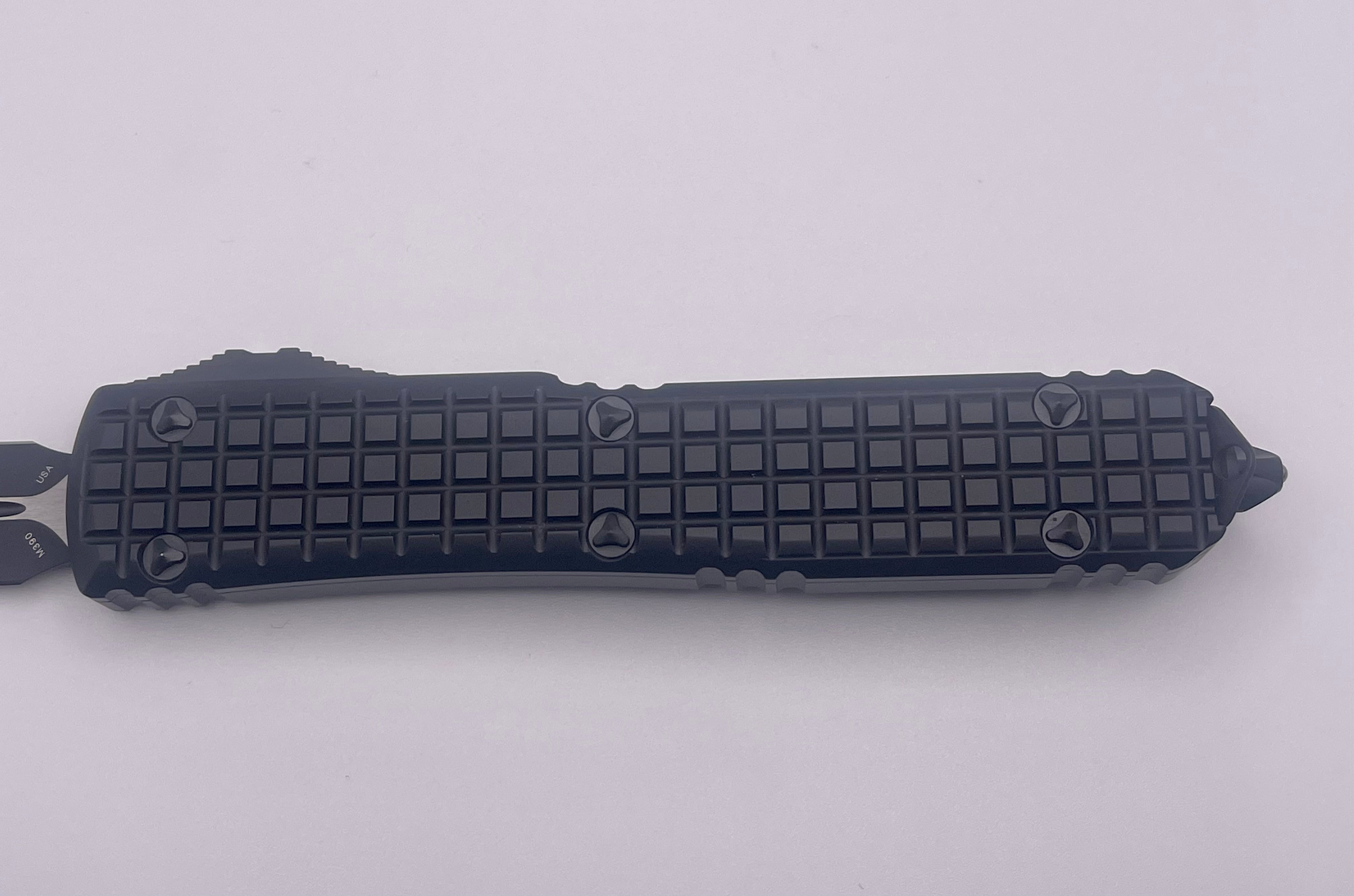 Pre-Owned Microtech Ultratech Tactical Knife - Double Edge Black, Premium Aircraft Aluminum Handle