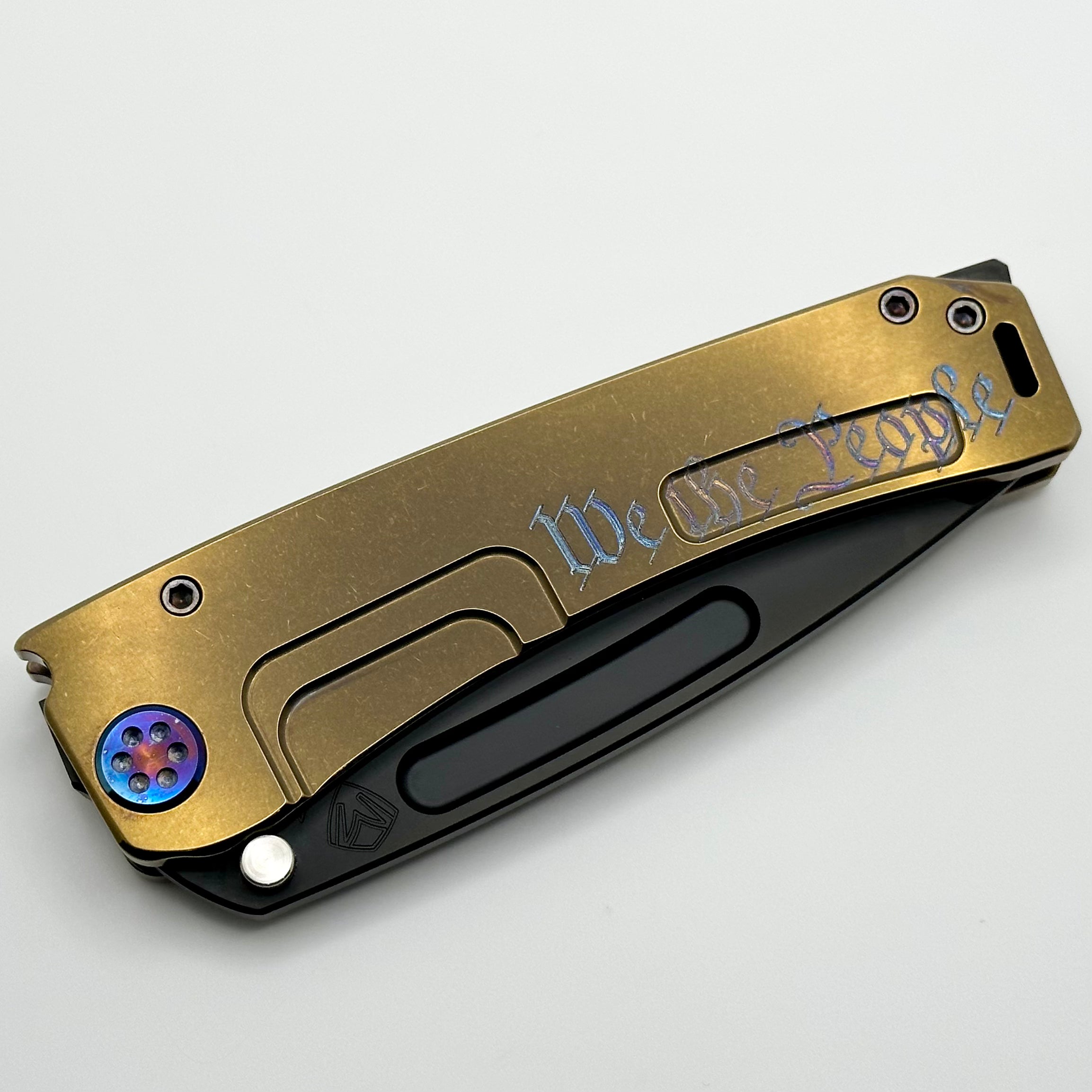 Medford Marauder H 'We The People' Edition - Premium Bronze Handles with Flamed Hardware & S45VN PVD Tanto Blade